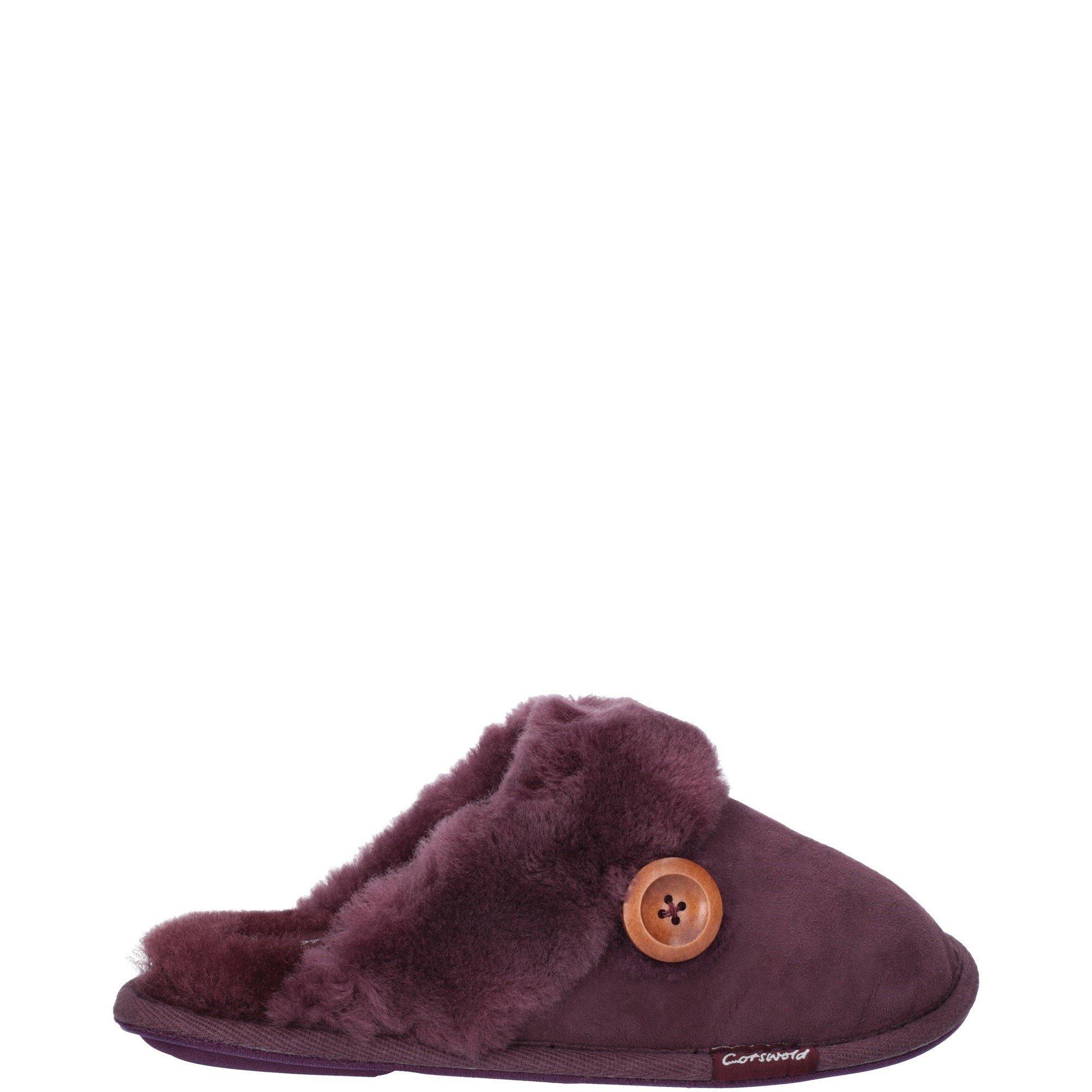 Cotswold Women's Lechlade Sheepskin Mule Slipper - Purple - 3 (36)