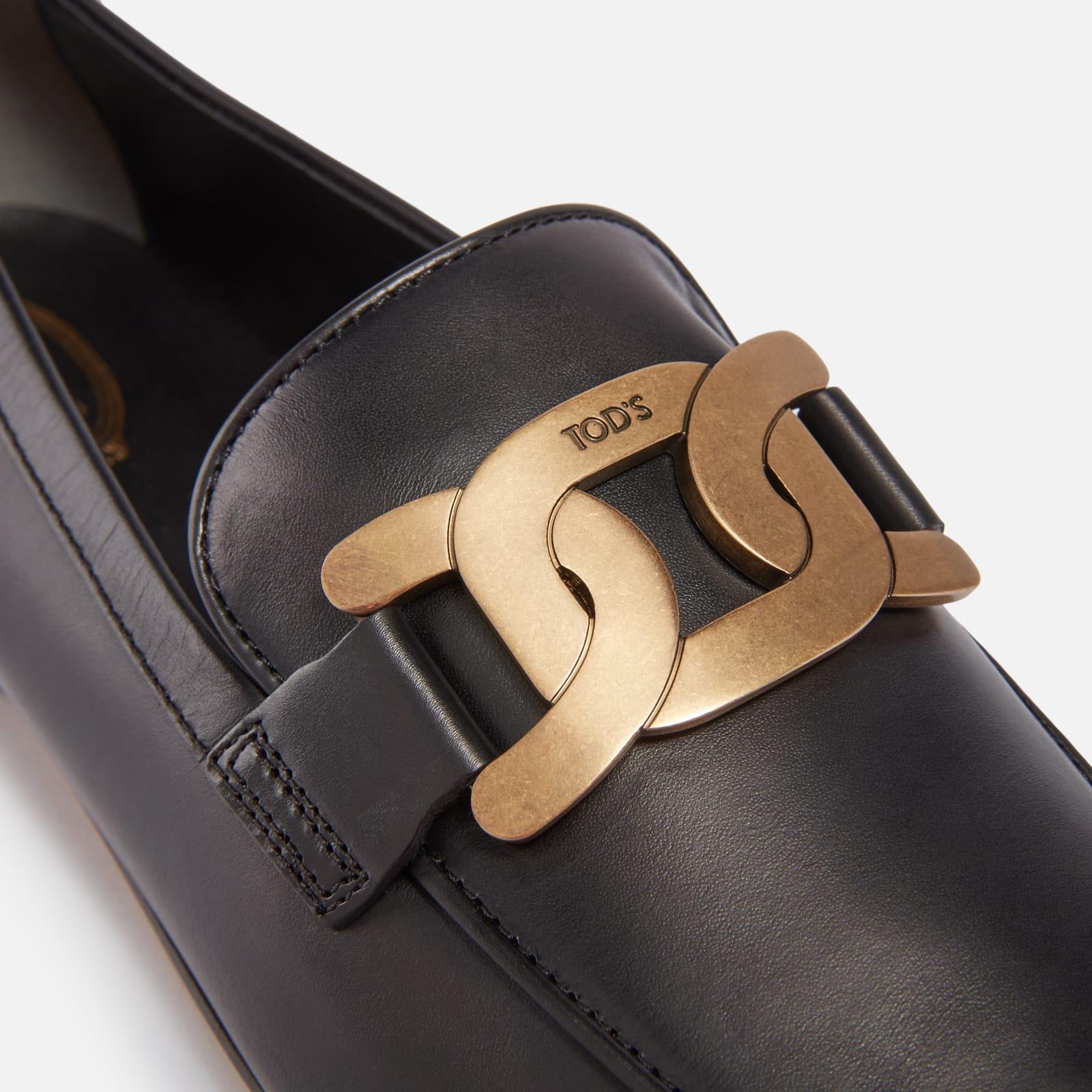 Black - Tods - Chain Leather Loafers - 3
