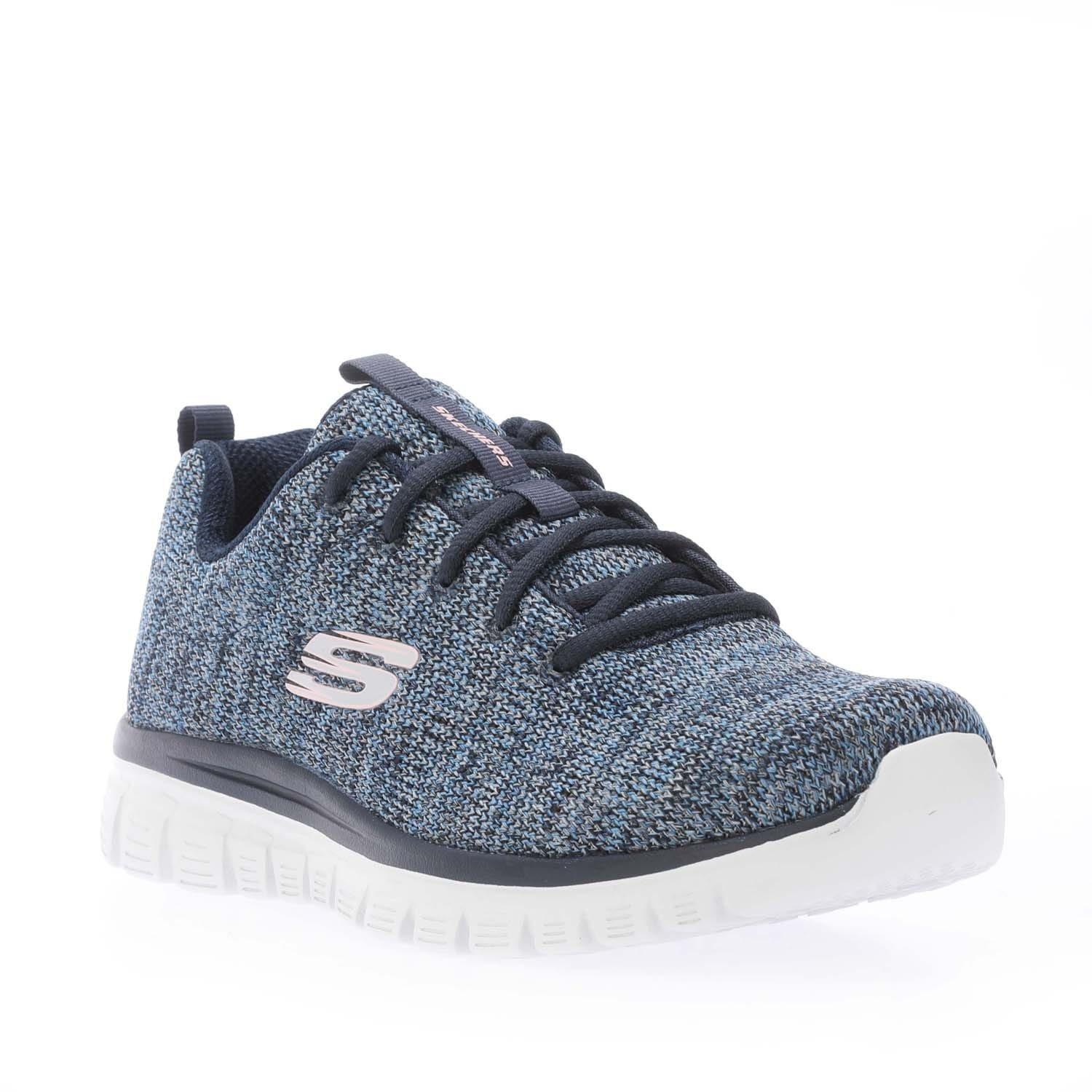Navy - Skechers - Graceful - Twisted Fortune Trainers - 2