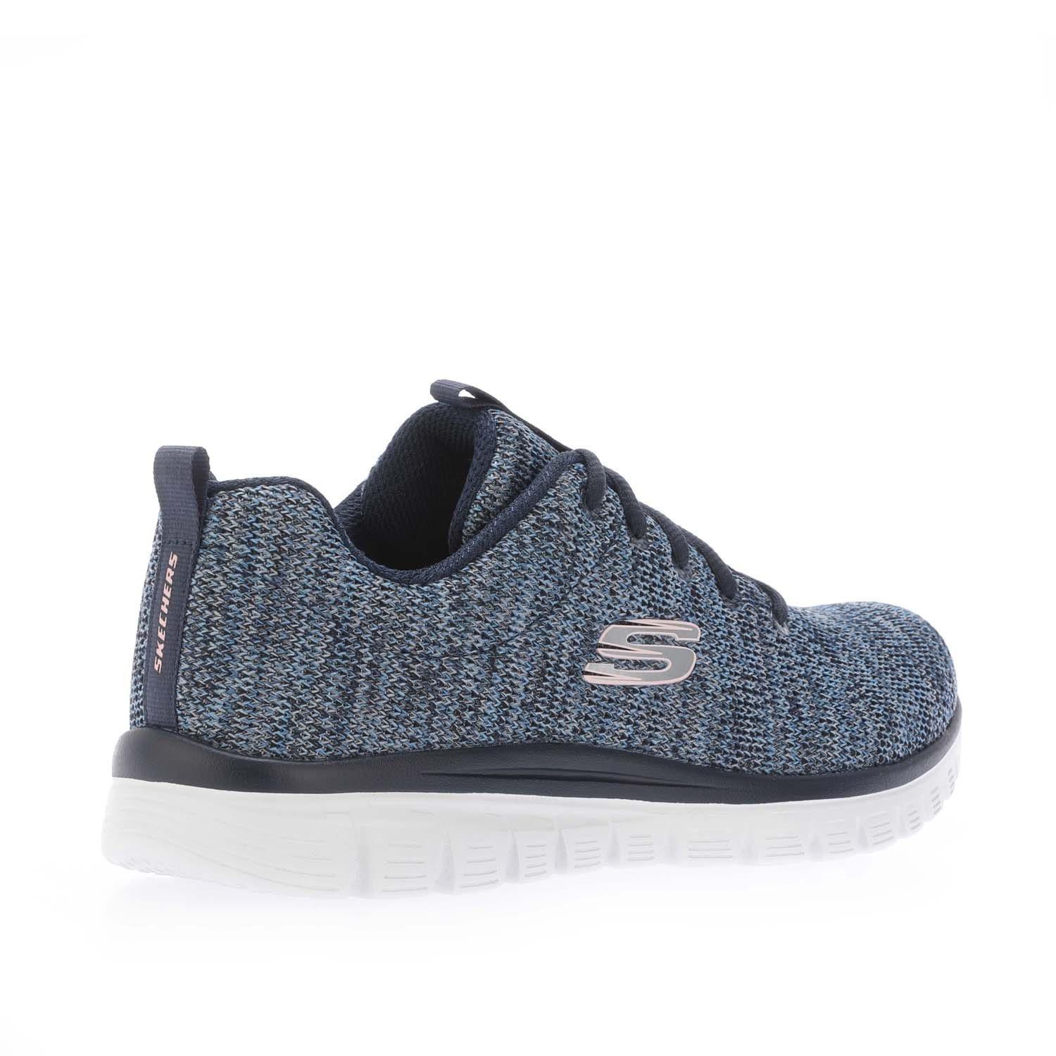 Navy - Skechers - Graceful - Twisted Fortune Trainers - 3