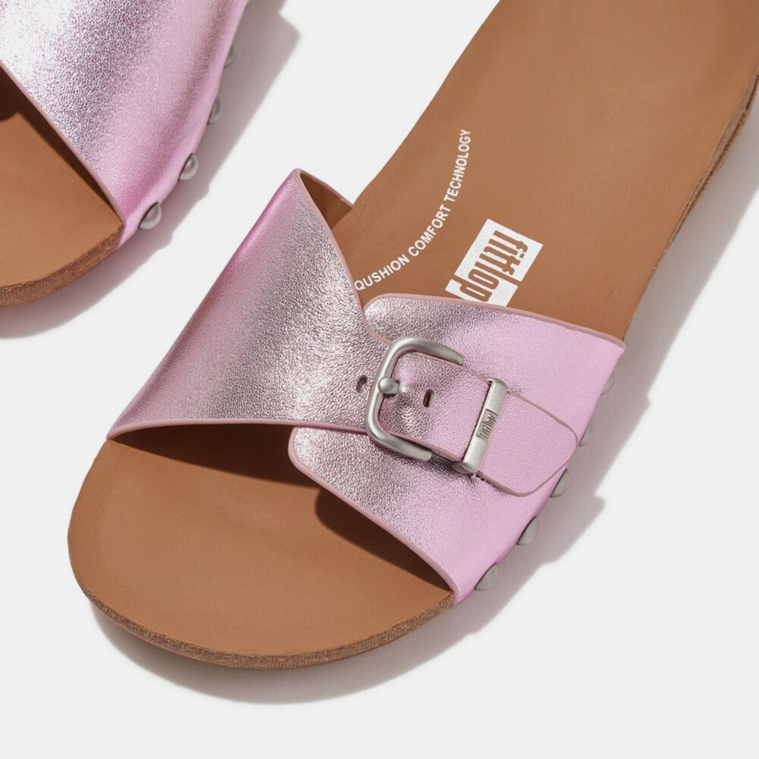 Seringenkleur - FitFlop - iQushion Adjustable Buckle Metallic Sliders - 4