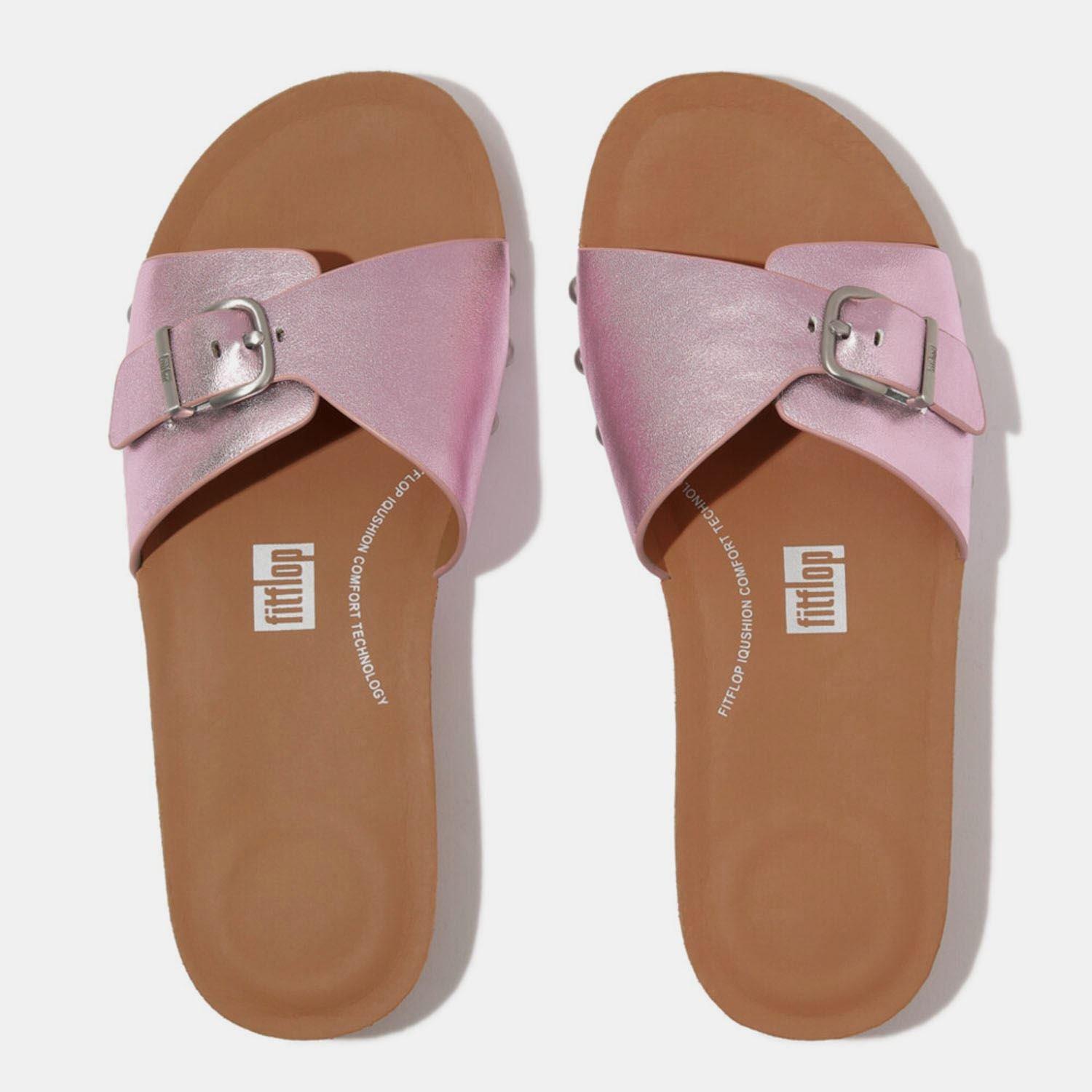 Seringenkleur - FitFlop - iQushion Adjustable Buckle Metallic Sliders - 5