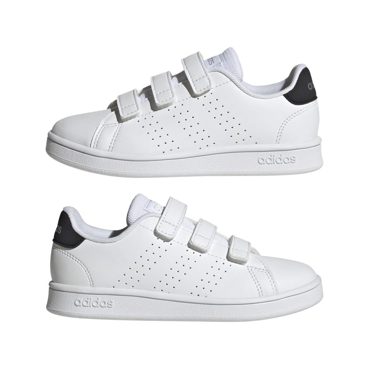 Wit Zwart - adidas - Kids Advantage Court Lifestyle Shoes - 10