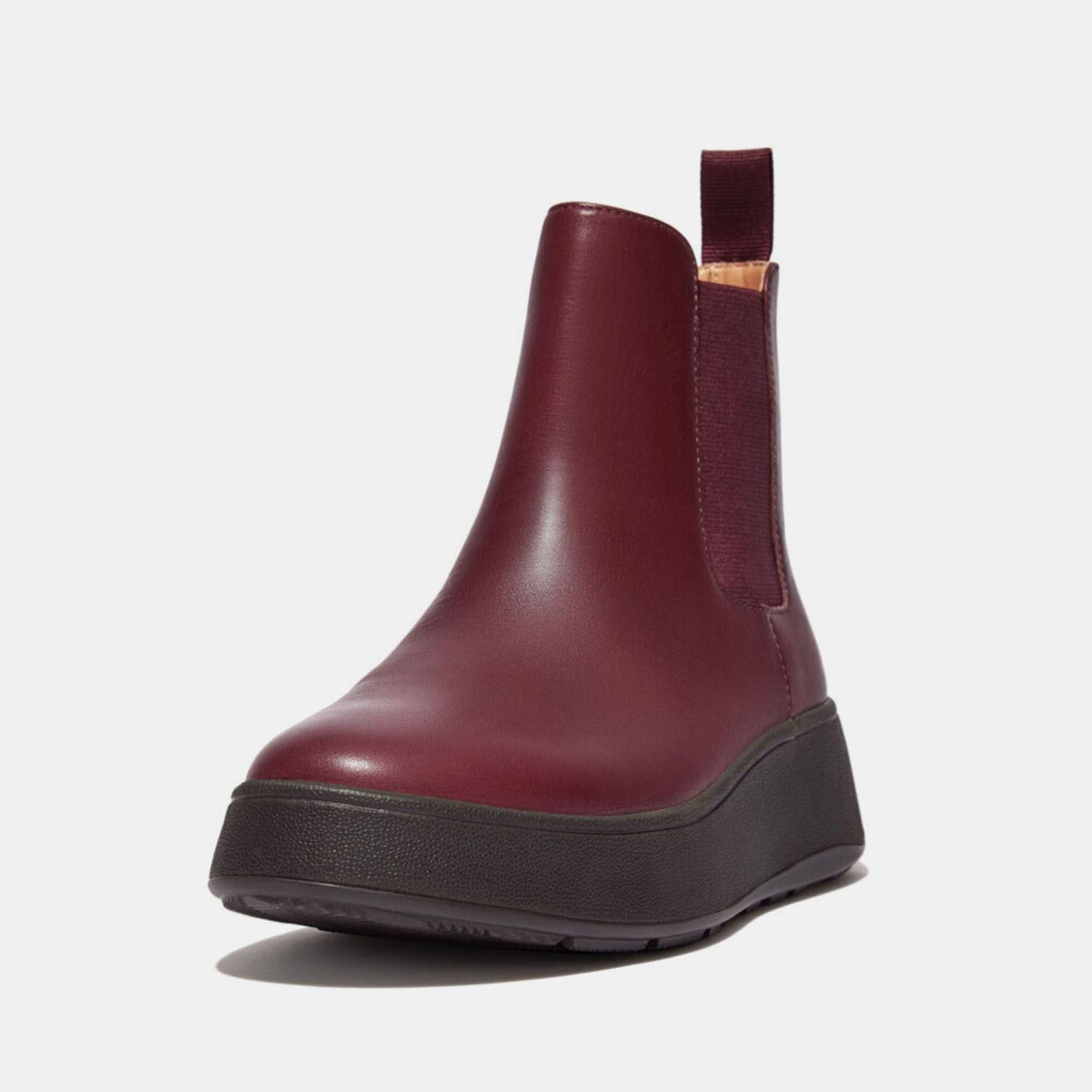 Purple - FitFlop - F-Mode Leather Flatform Chelsea Boots - 3