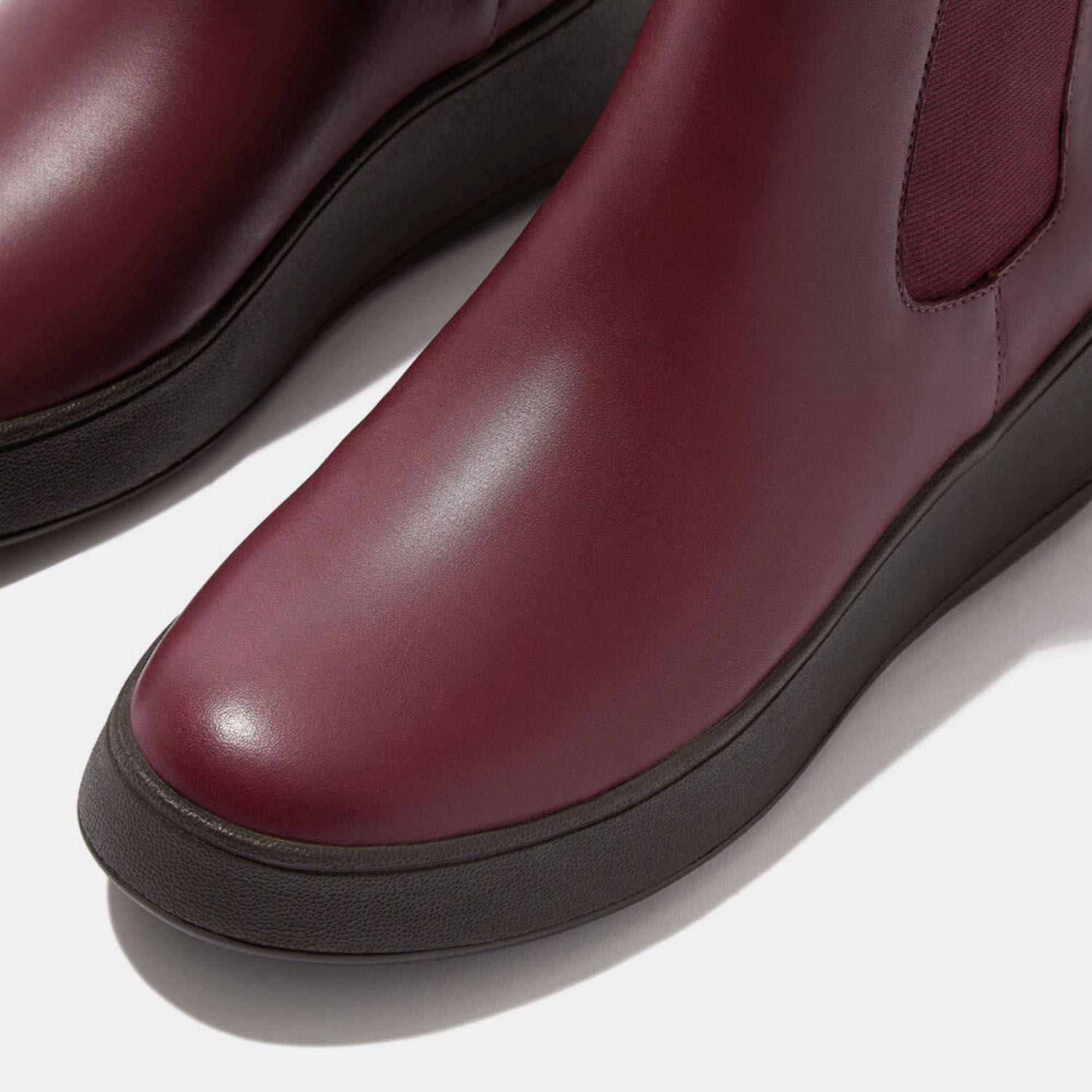 Purple - FitFlop - F-Mode Leather Flatform Chelsea Boots - 5