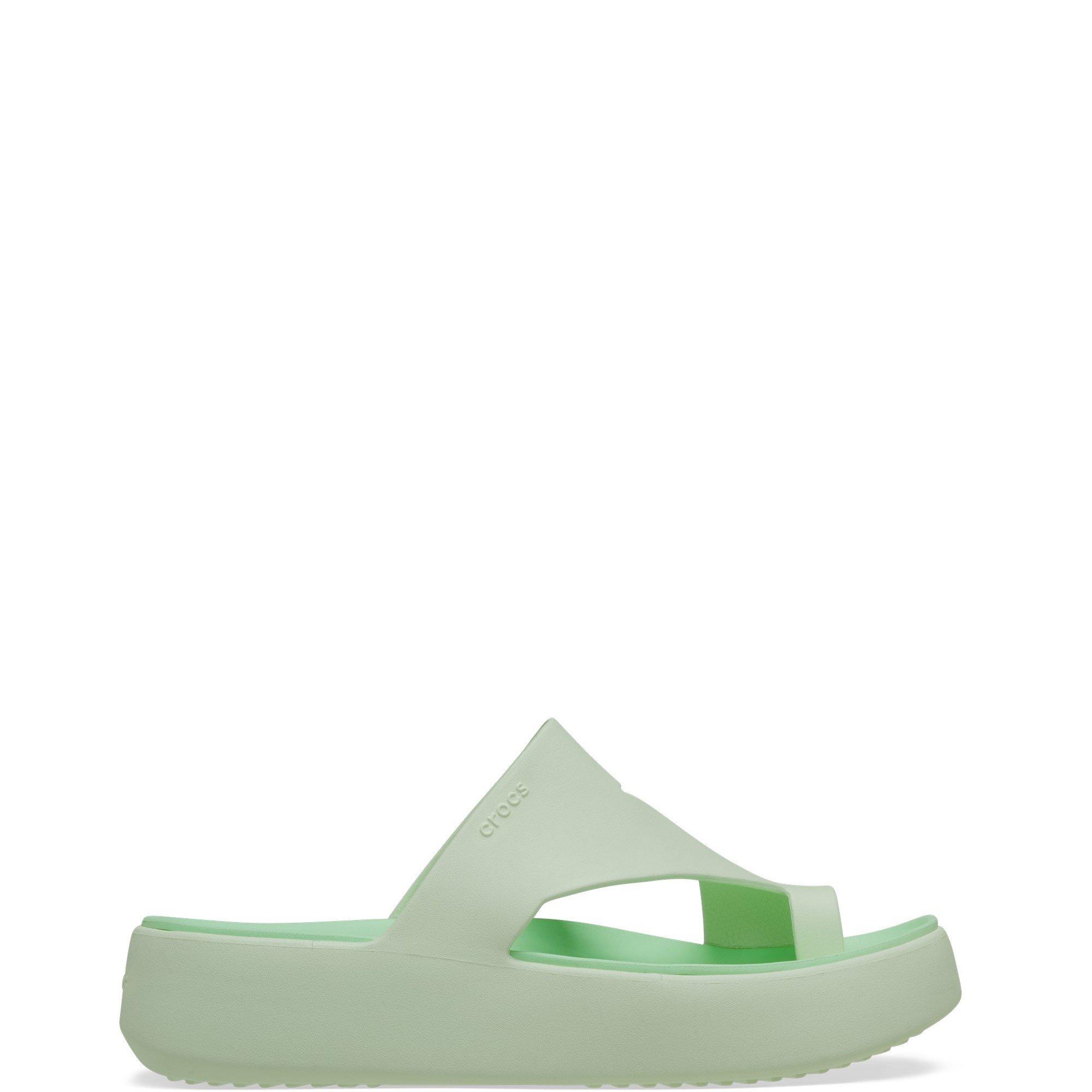 Bright Green - Crocs - Women's Getaway Platform Toe Loop Flat Sandals - 1