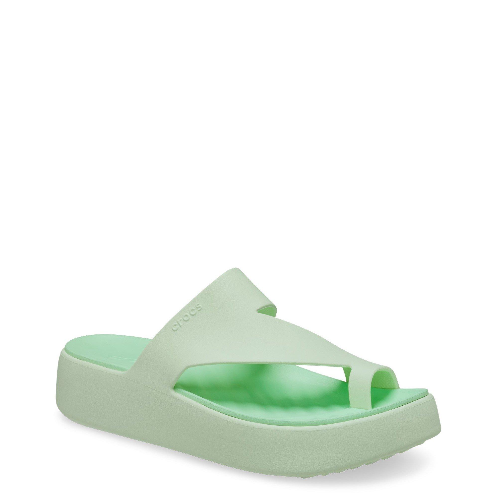 Bright Green - Crocs - Women's Getaway Platform Toe Loop Flat Sandals - 2