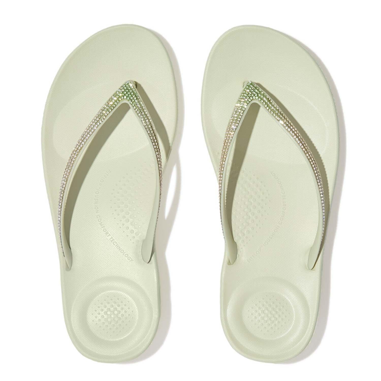Green - Fitflop - IQushion Ombre Sparkle Flip-Flops - 3