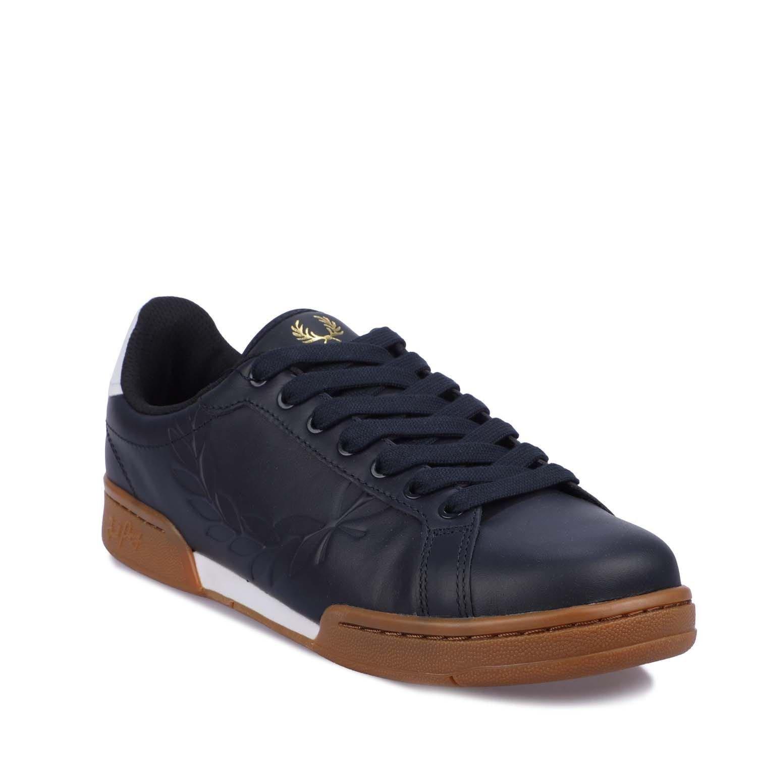 Navy - Fred Perry - B722 Leather Trainers - 2