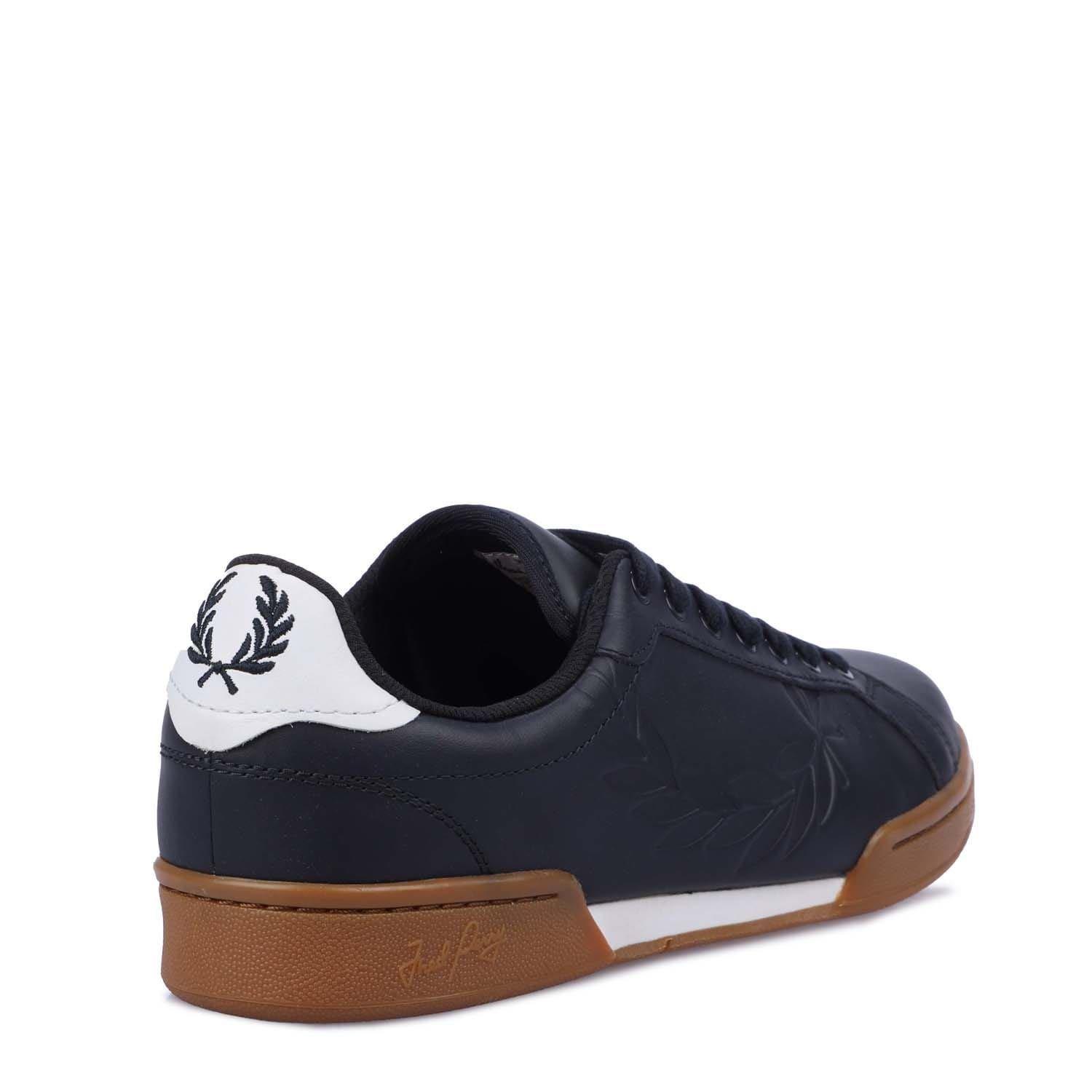 Navy - Fred Perry - B722 Leather Trainers - 3