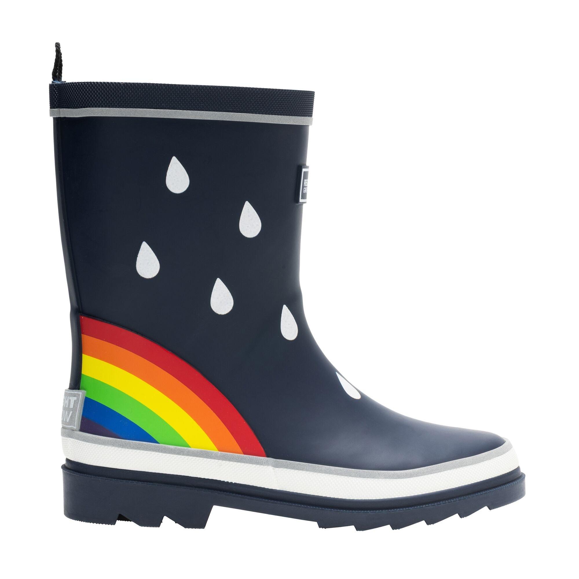 Navy / Rainbow - Regatta - Kids Mudplay III Waterproof Boots - 1
