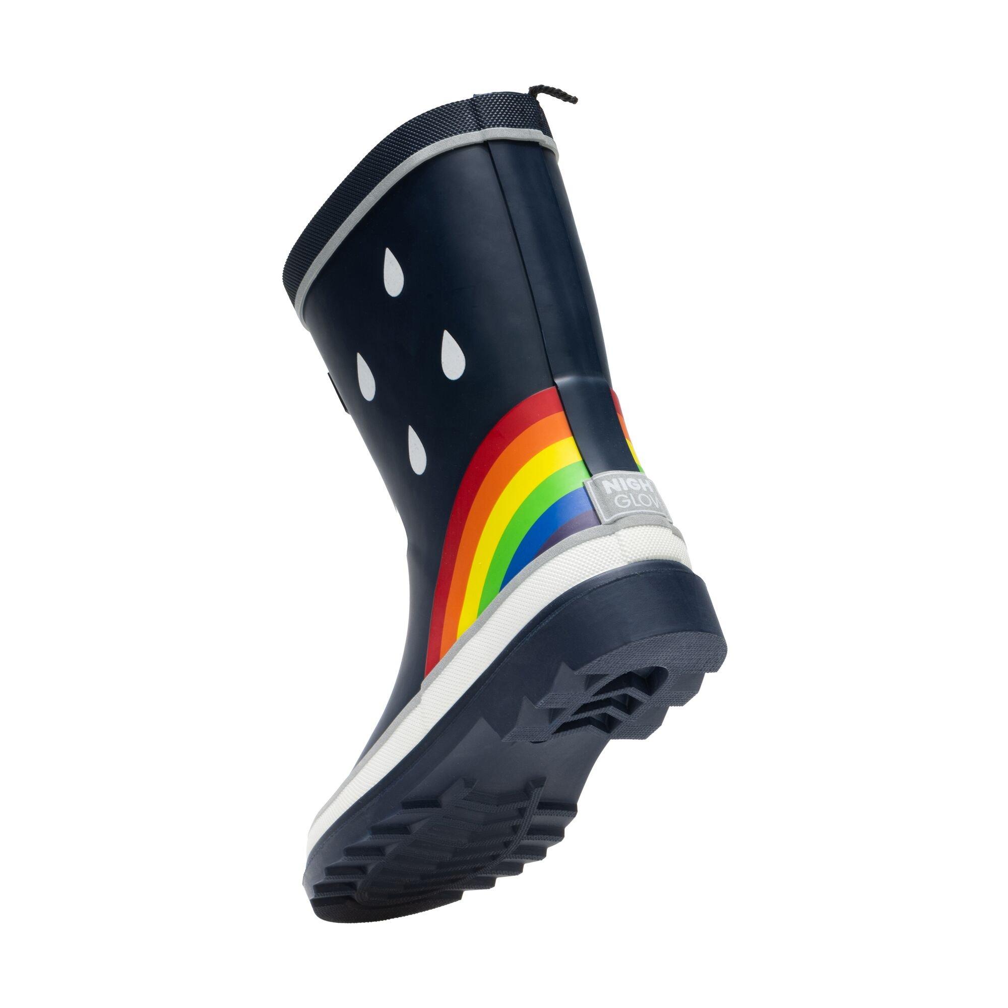 Navy / Rainbow - Regatta - Kids Mudplay III Waterproof Boots - 6