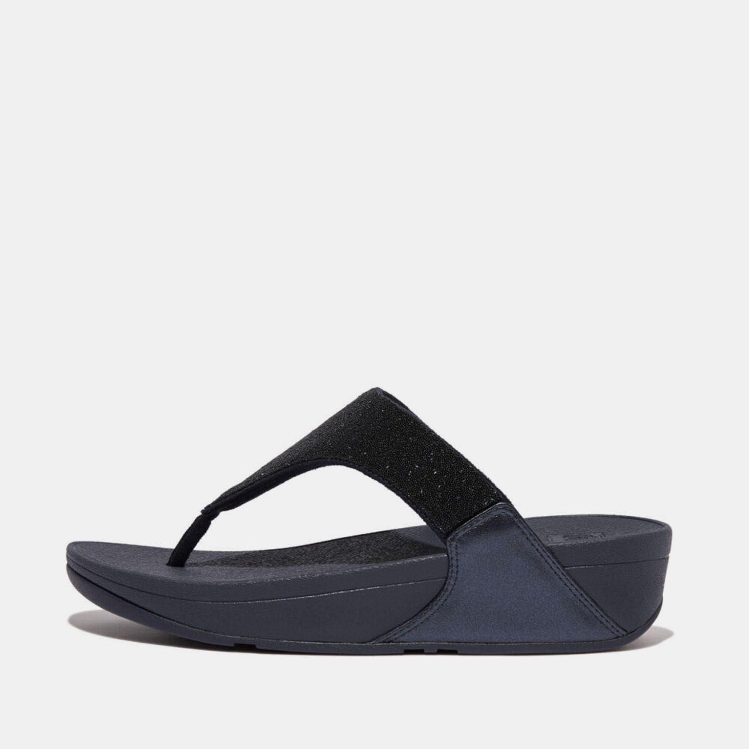 Marineblauw - FitFlop - Lulu Opul Toe-Post Sandals - 1