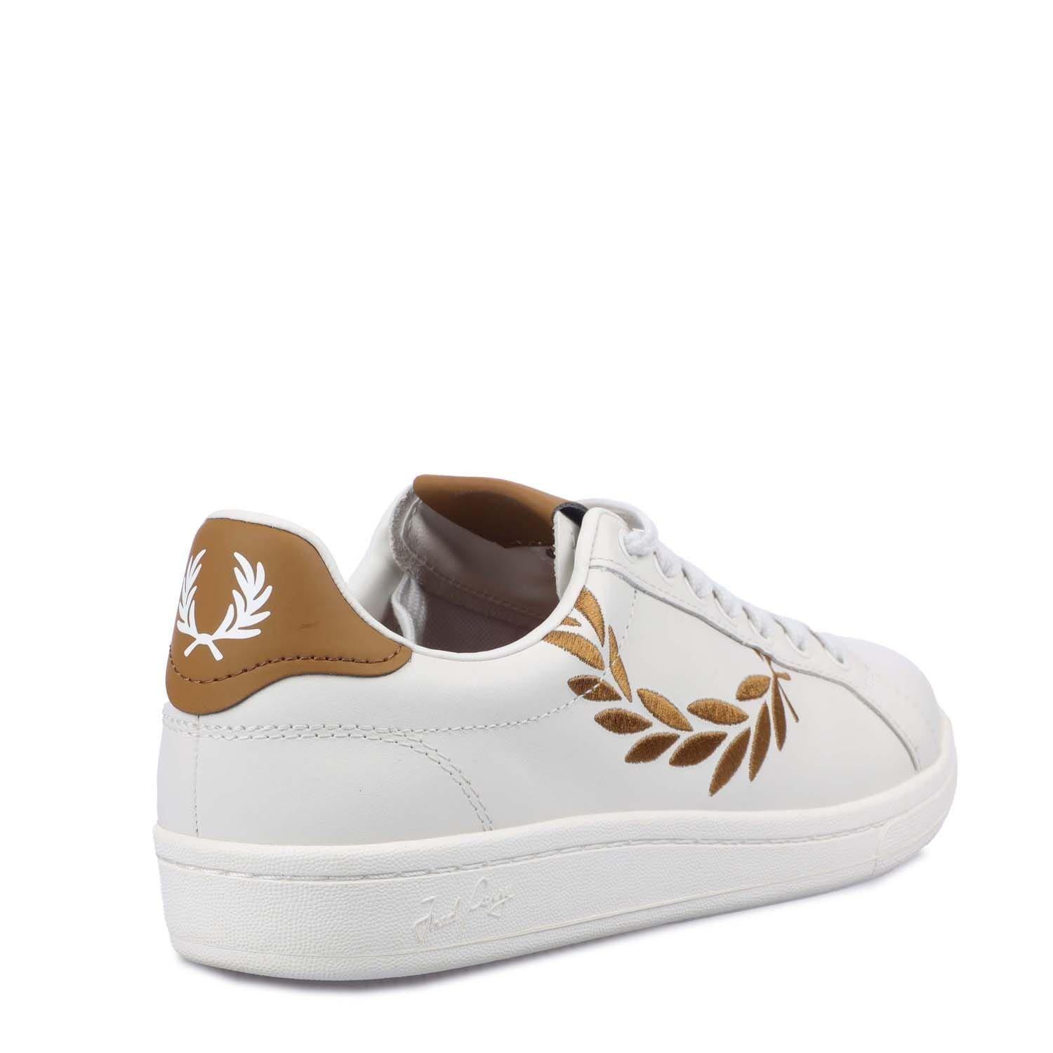 White - Fred Perry - B721 Leather Trainers - 3