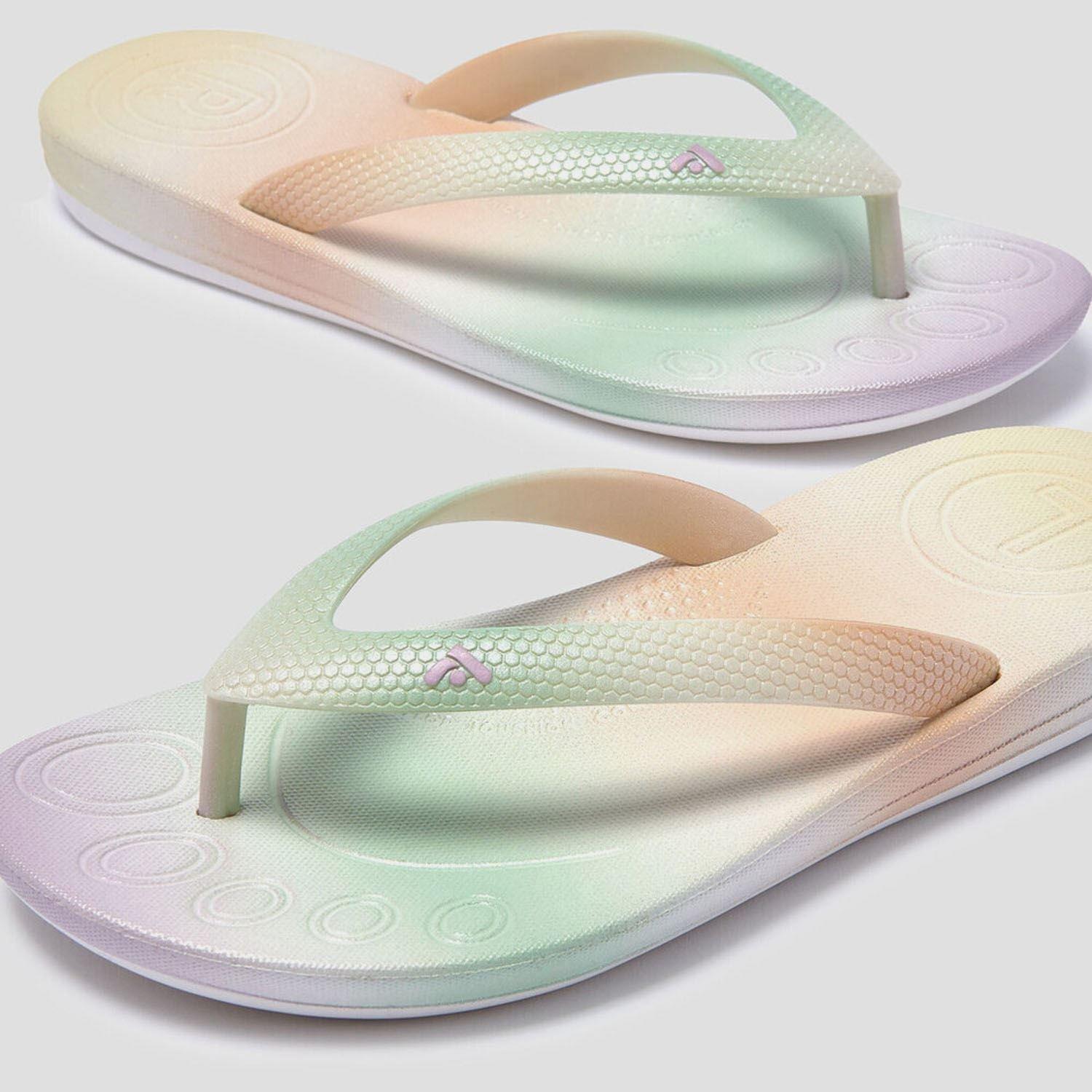 White - FitFlop - iQushion Iridescent Flip Flops - 6