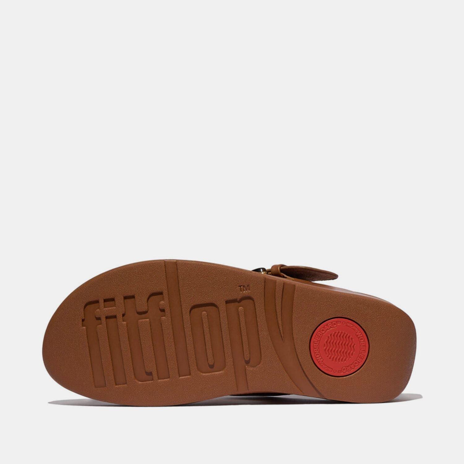 Tan - FitFlop - Lulu Resin-Buckle Leather Toe-Post Sandals - 3
