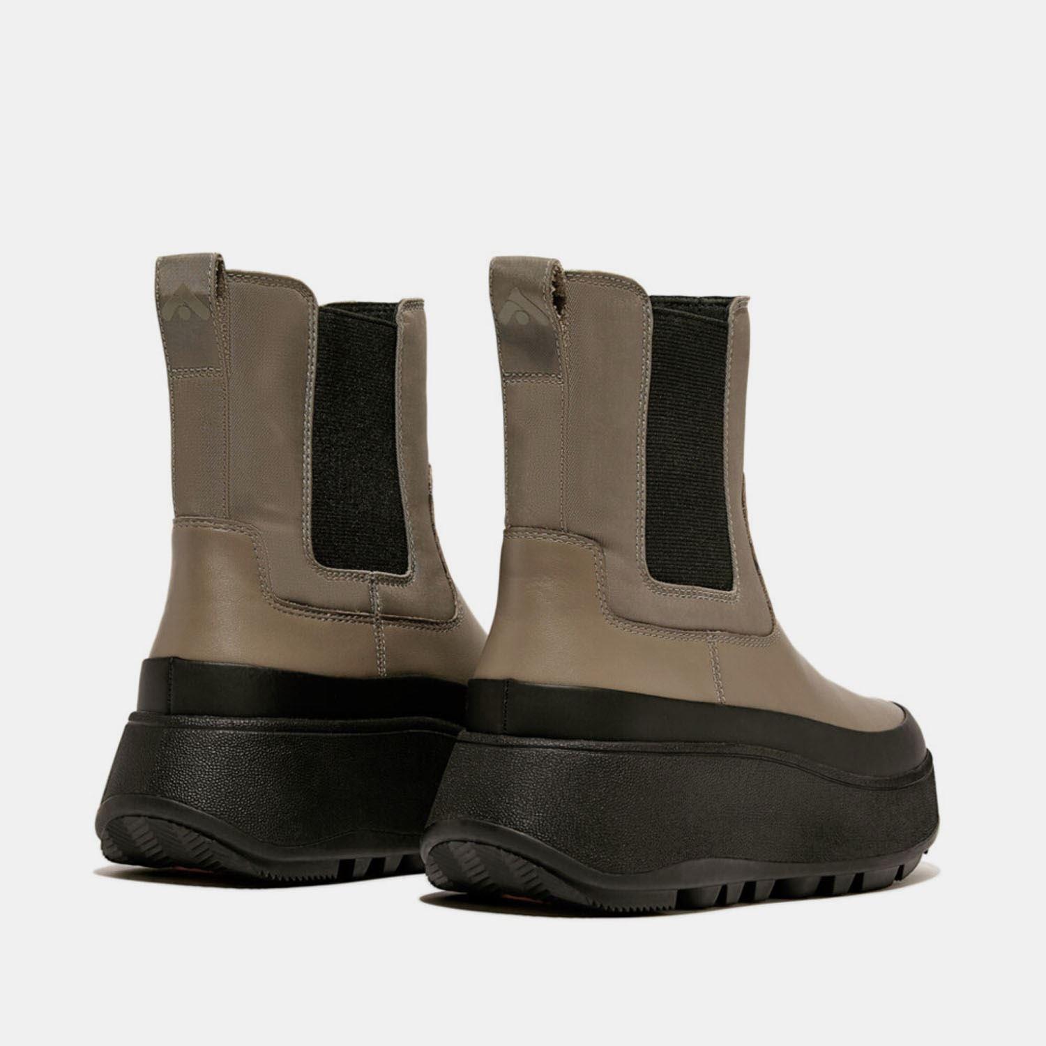 Grijs - FitFlop - F-Mode Water-Resistant Flatform Chelsea Boots - 5