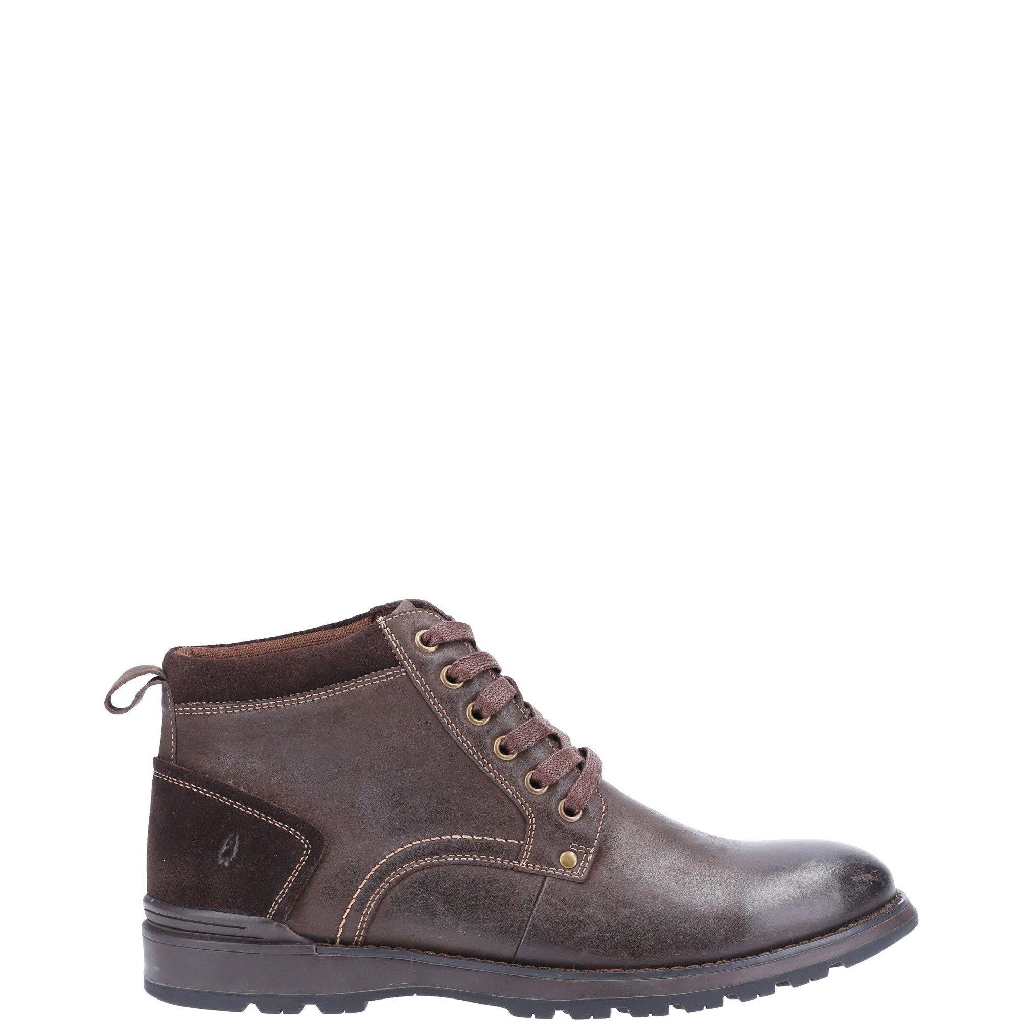 Brown - Hush Puppies - Men's Dean Flat Ankle Boots - 1