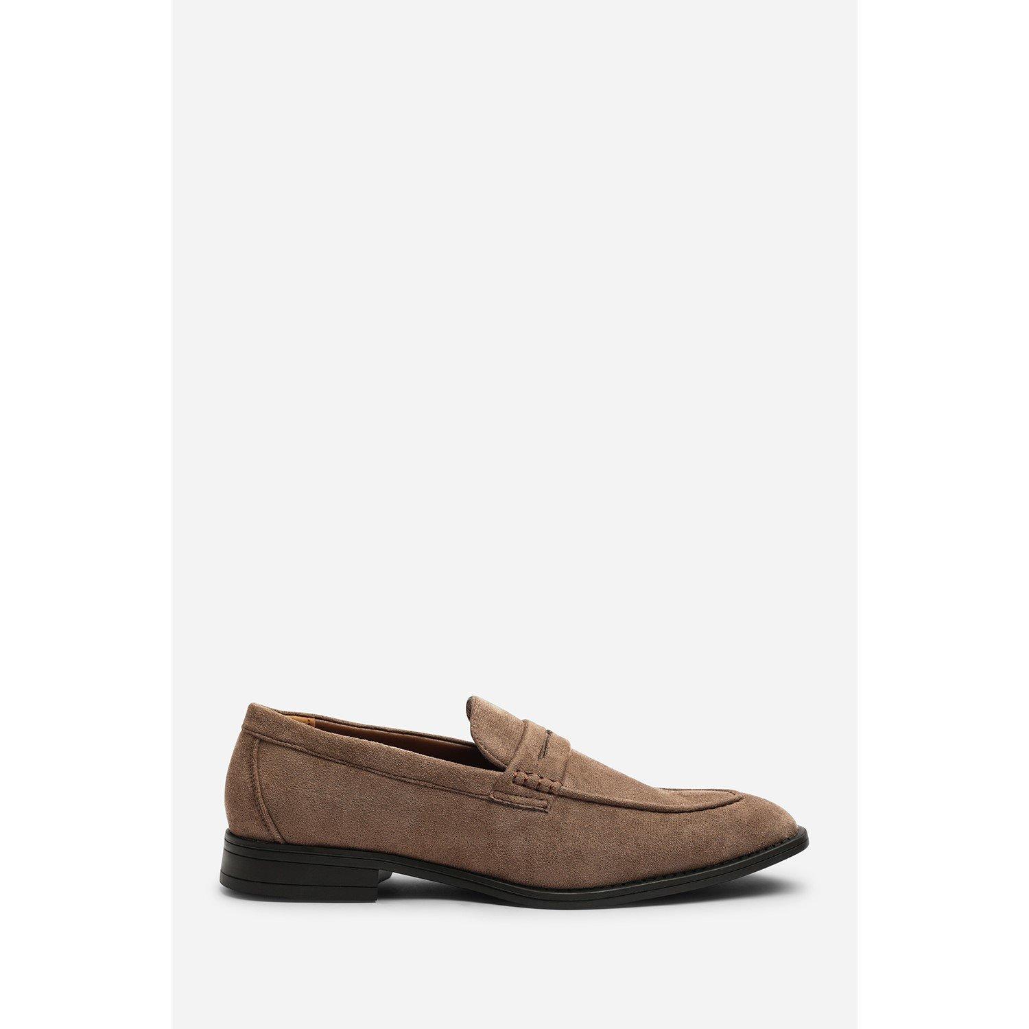 Khaki - Wheres That From - Gavin Suede Slip on Penny Loafer - 1