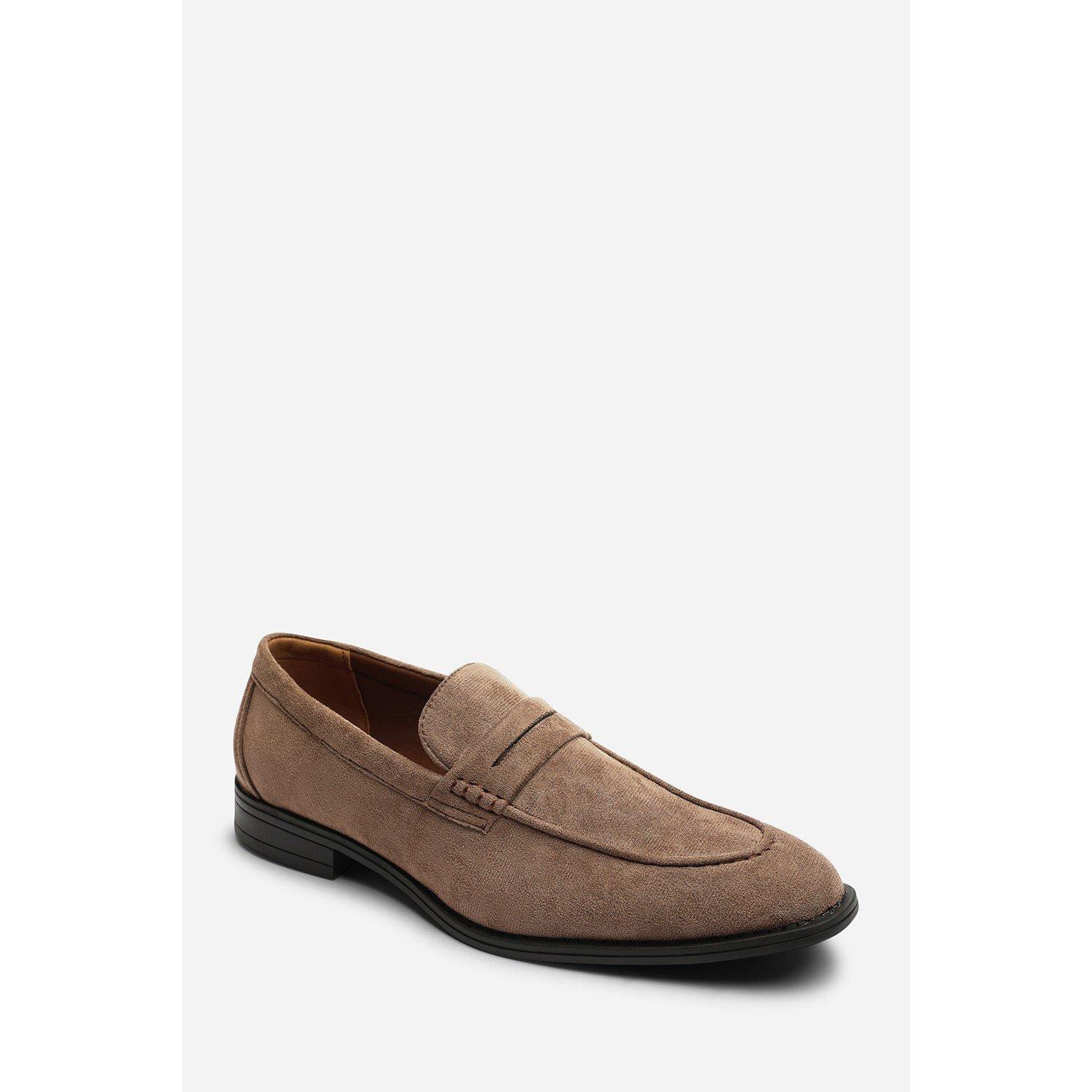 Khaki - Wheres That From - Gavin Suede Slip on Penny Loafer - 2