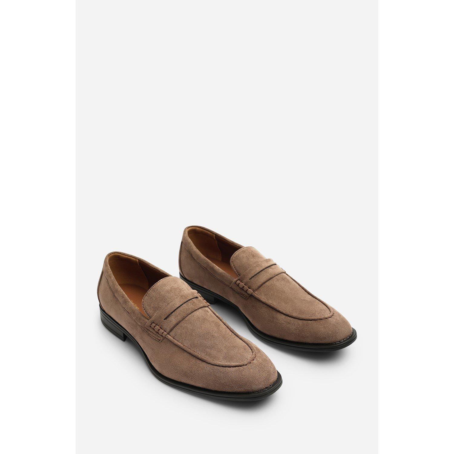 Khaki - Wheres That From - Gavin Suede Slip on Penny Loafer - 3