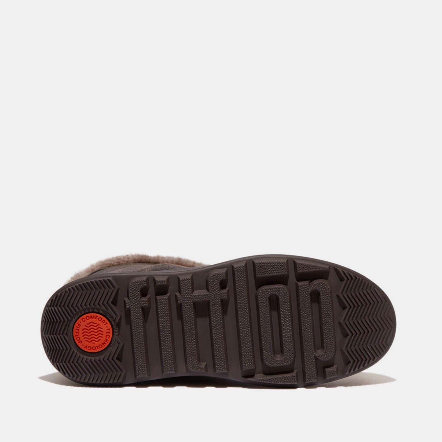 Brown - Fitflop - F-Mode Shearling Flatform Calf Boots - 3