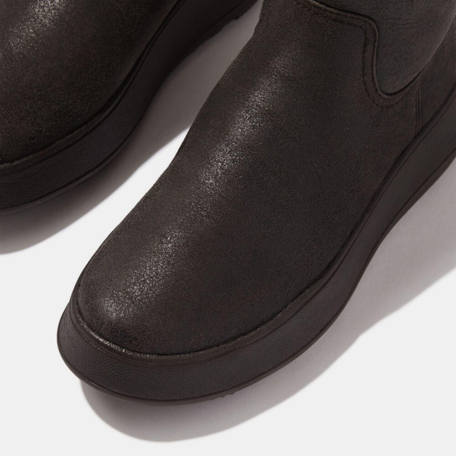 Brown - Fitflop - F-Mode Shearling Flatform Calf Boots - 5