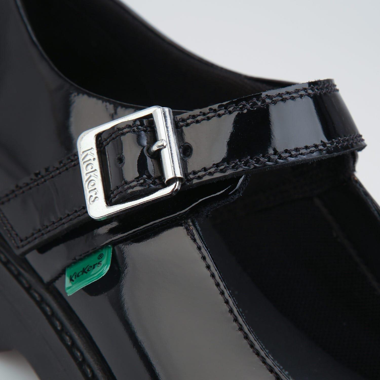 Black - Kickers - Finley Patent Shoes - 5