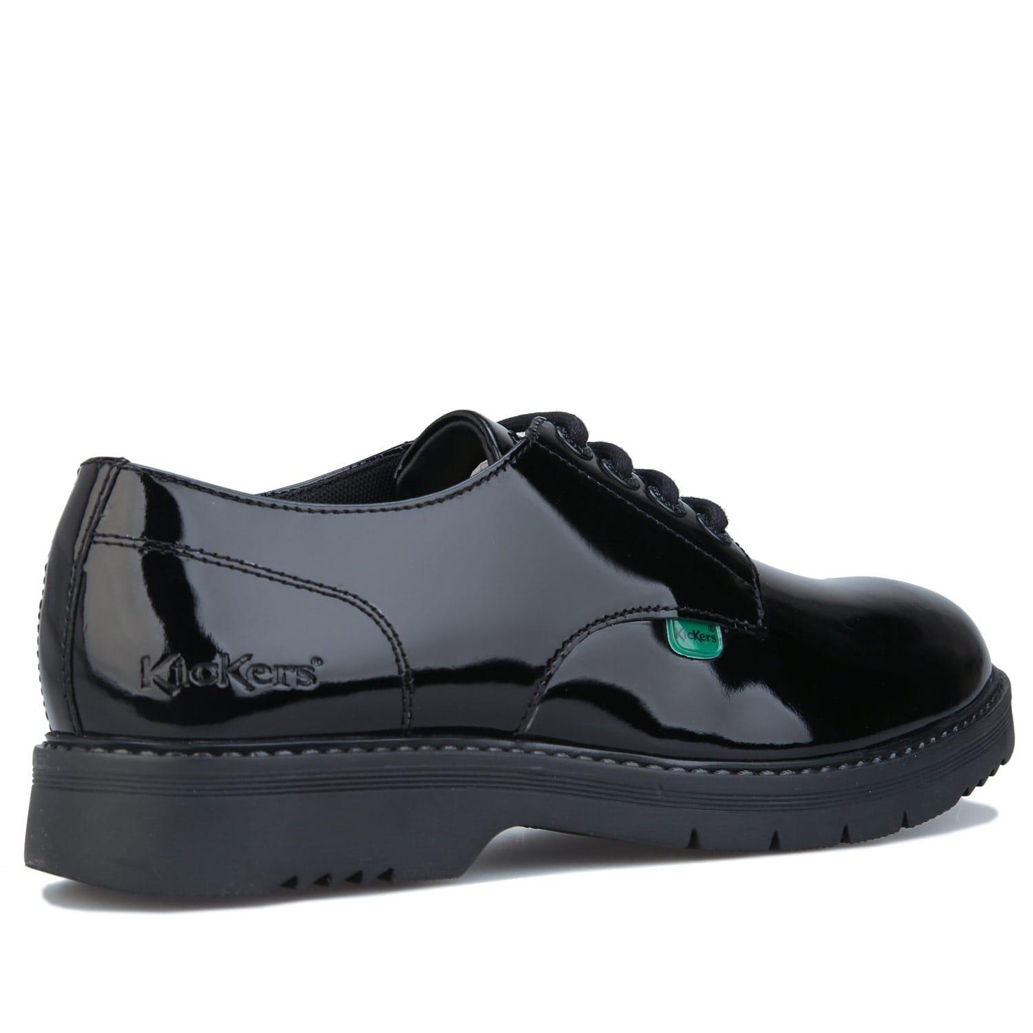 Black - Kickers - Finley Lace Up Patent Shoes - 3