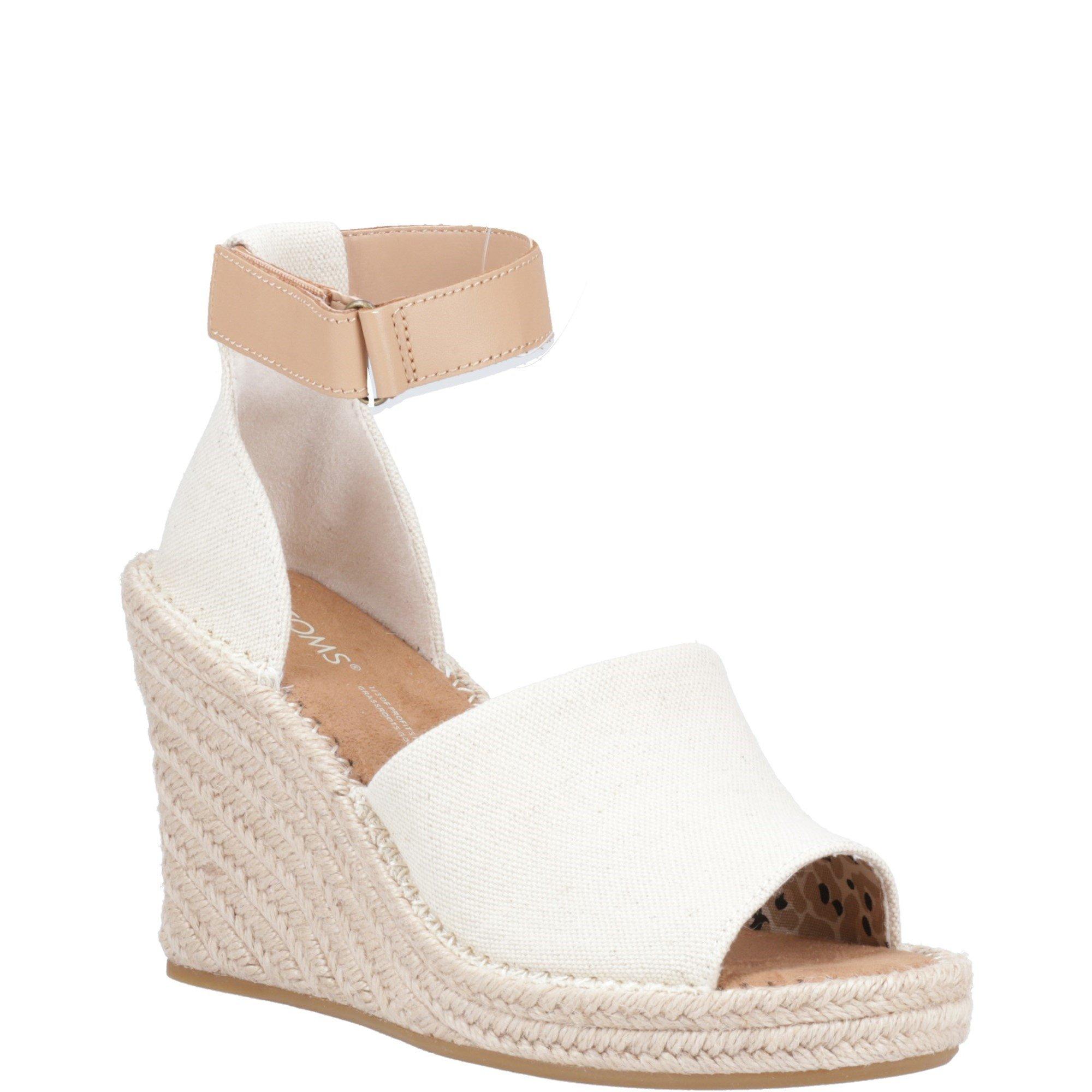 Natural - Toms - Marisol Natural Oxford/Leather Wedge - 2
