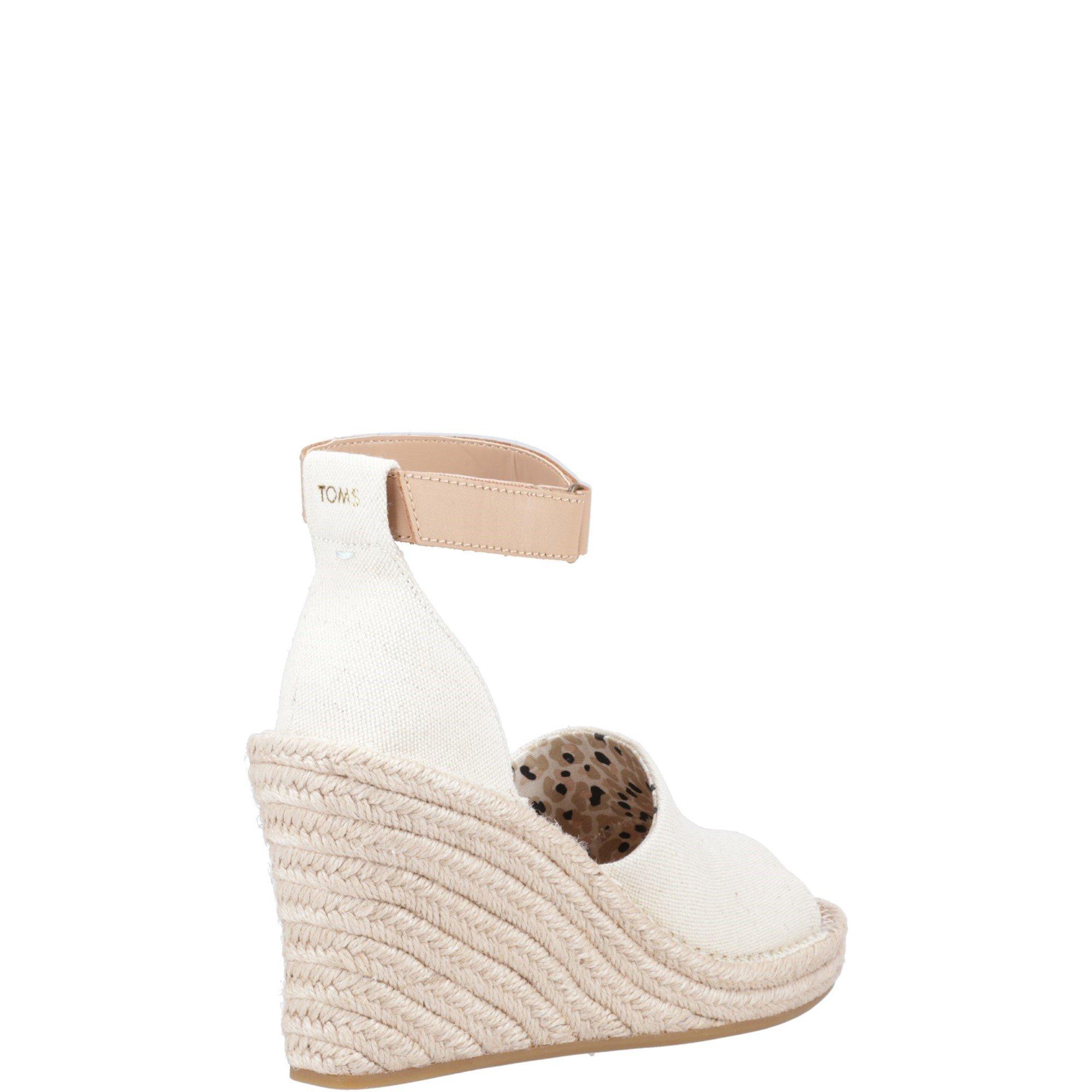 Natural - Toms - Marisol Natural Oxford/Leather Wedge - 3
