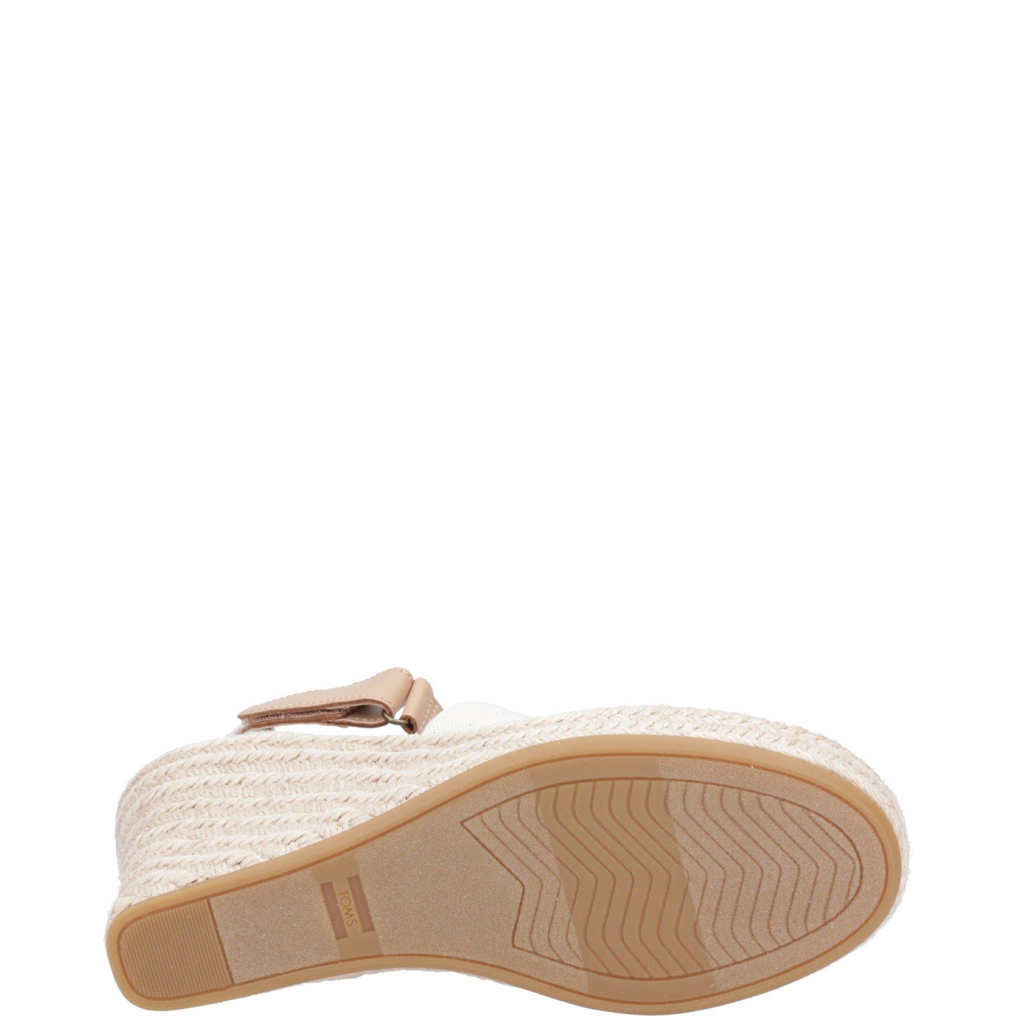 Natural - Toms - Marisol Natural Oxford/Leather Wedge - 4