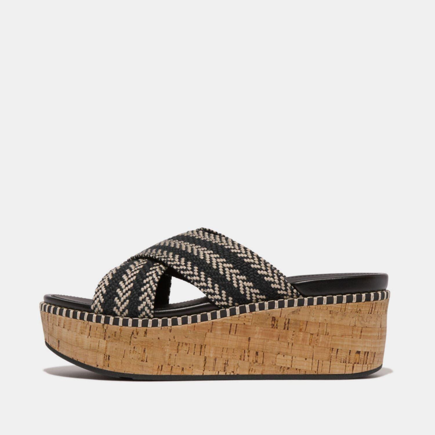 Black - FitFlop - Eloise Wedge Cross Sliders - 1