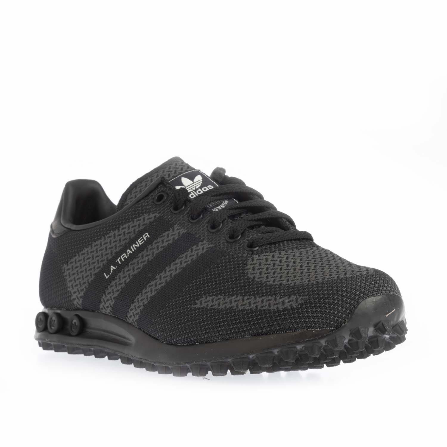 Black Grey - adidas Originals - LA Trainer Weave Trainers - 2
