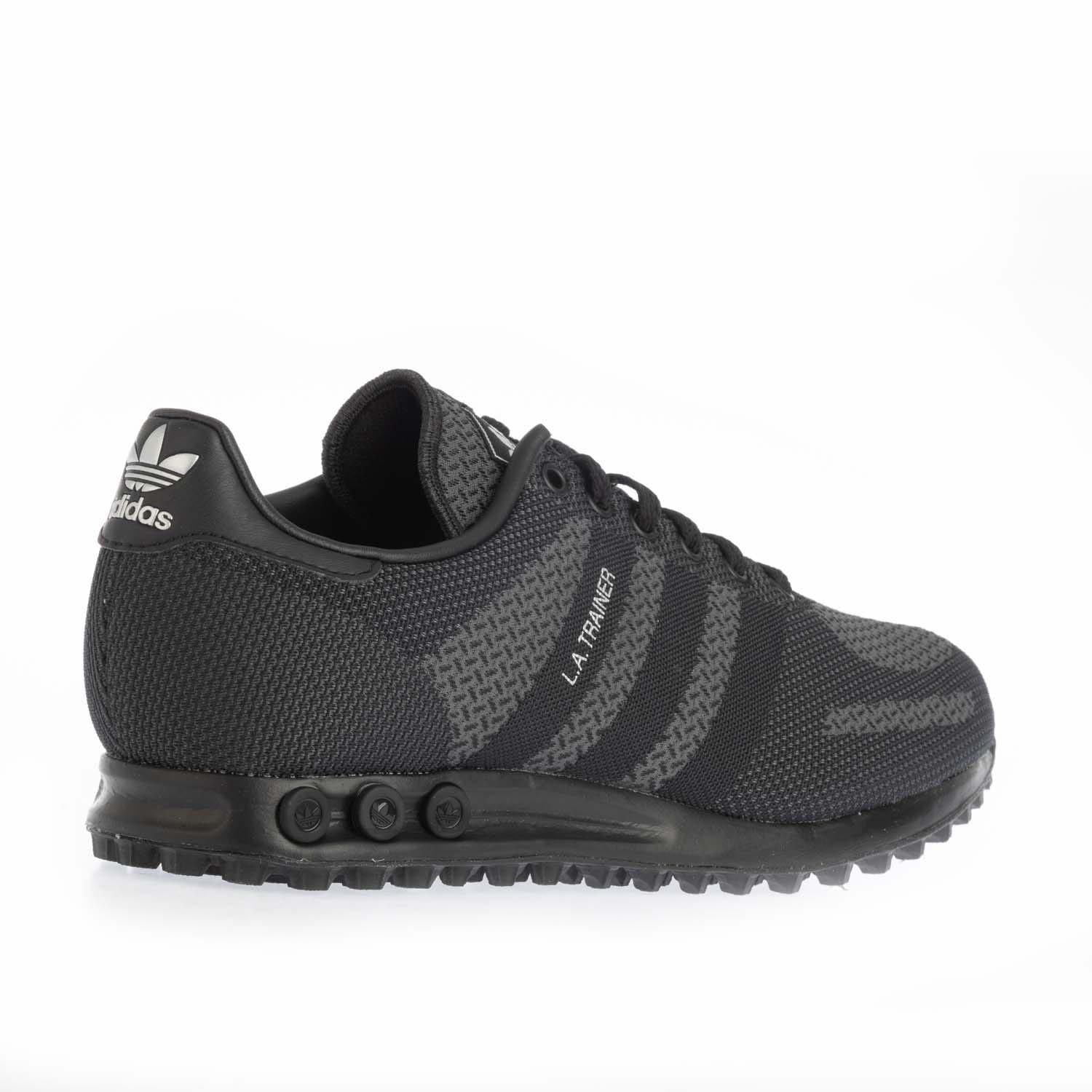 Black Grey - adidas Originals - LA Trainer Weave Trainers - 3