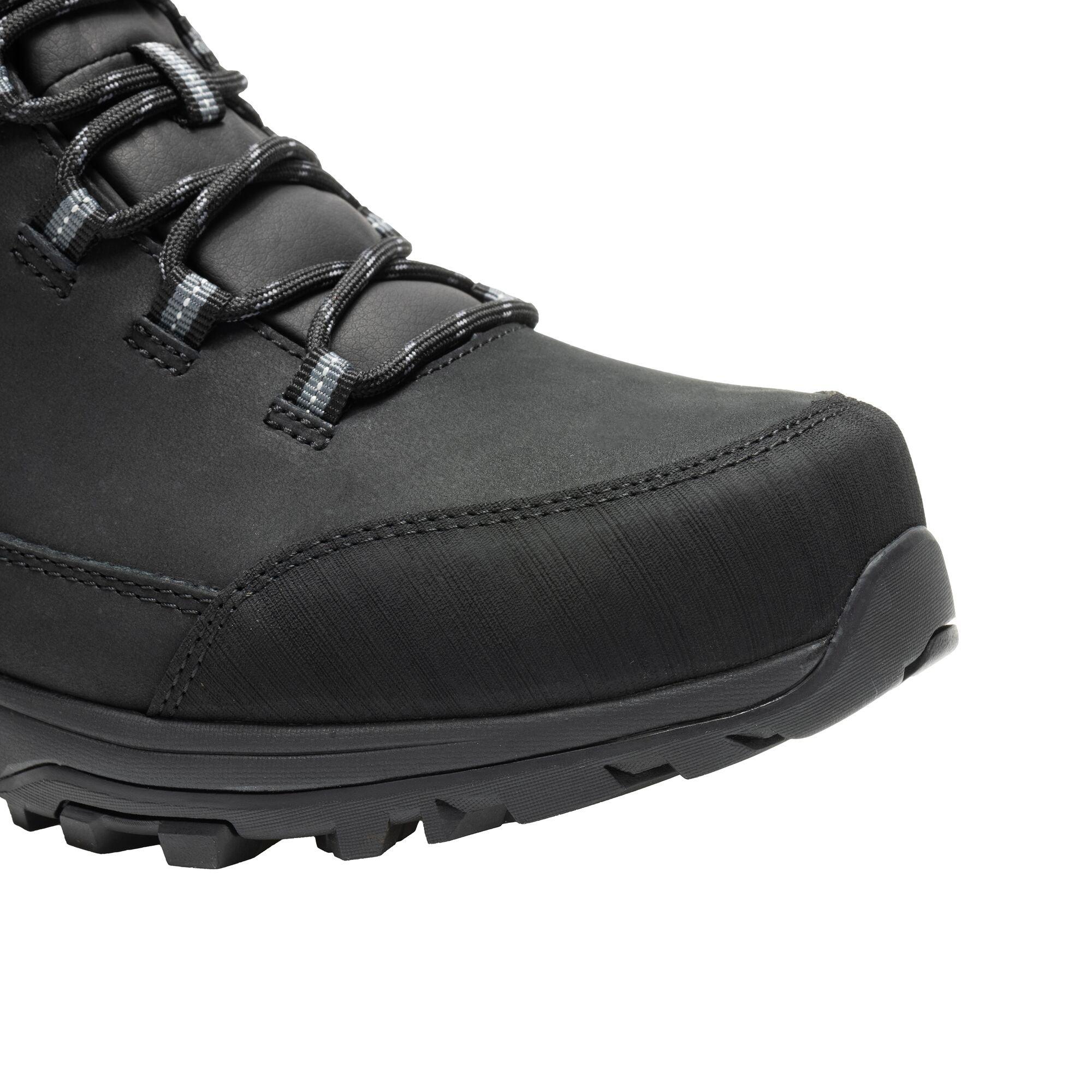 Black - Regatta - Mens Burrell Leather Waterproof Walking Boots - 8