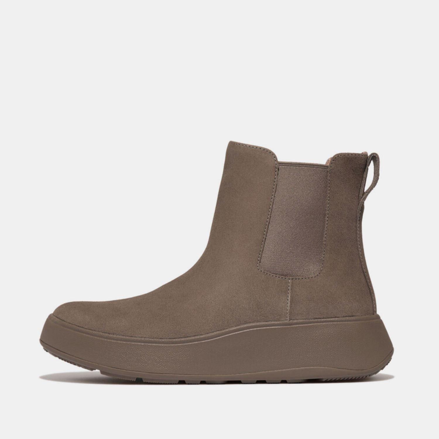 F-Mode Suede Flatform Chelsea Boots