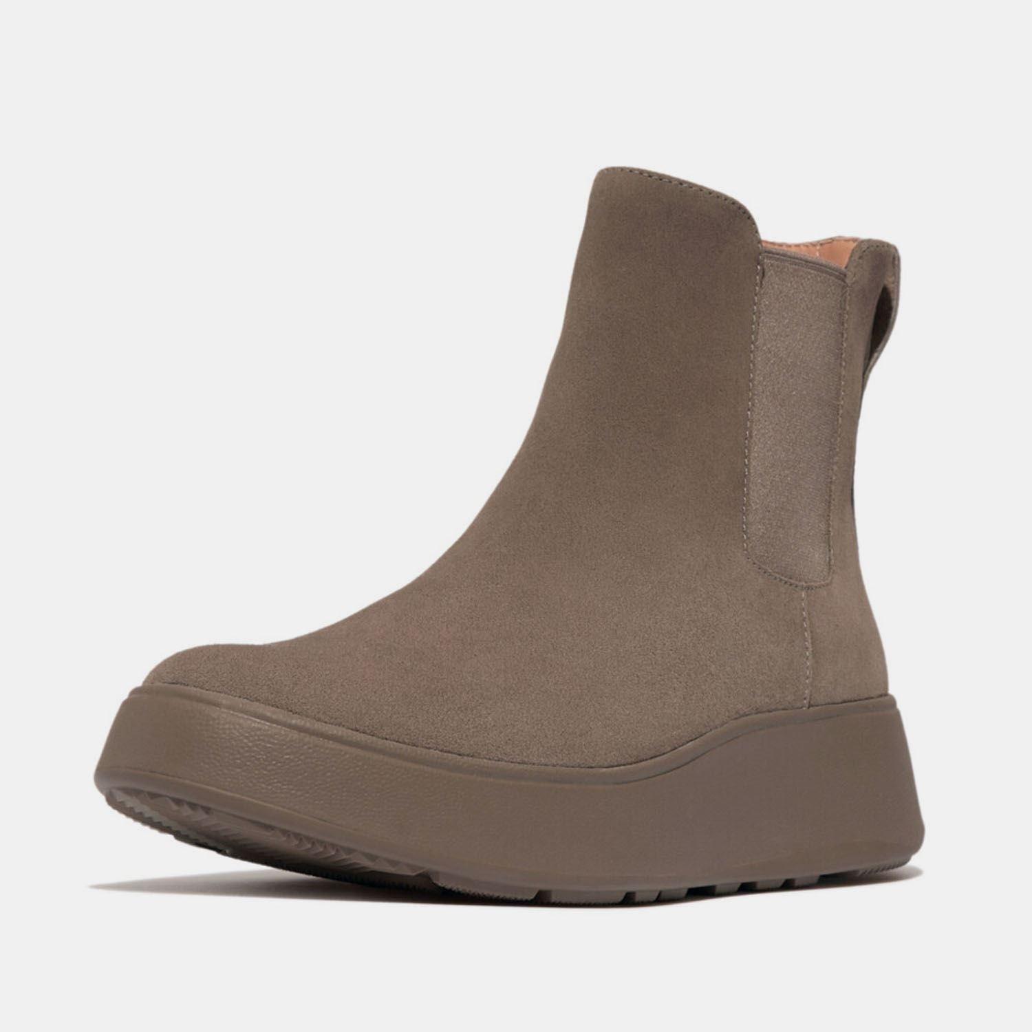 Grey - FitFlop - F-Mode Suede Flatform Chelsea Boots - 2