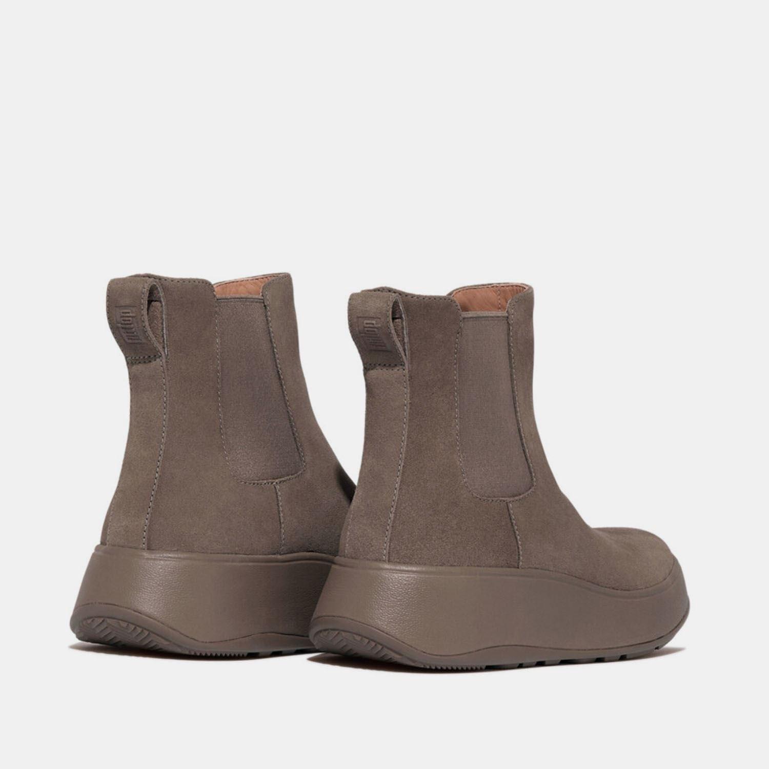 Grey - FitFlop - F-Mode Suede Flatform Chelsea Boots - 5