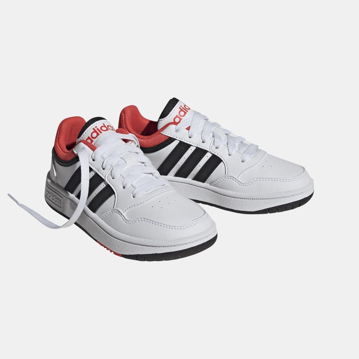 White - adidas - Hoops 3.0 Shoes - 5