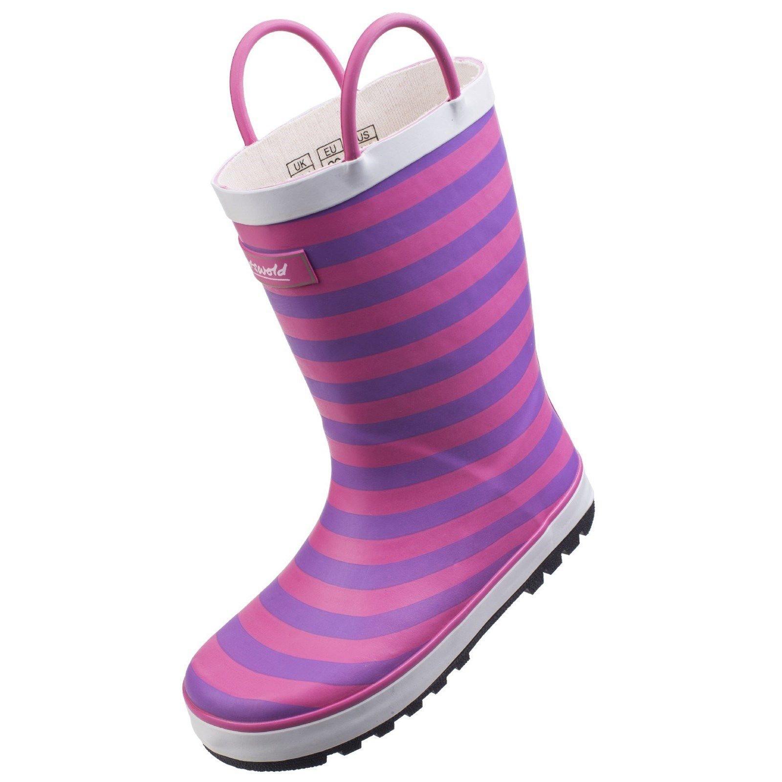 Pink - Cotswold - Captain Childrens Stripy Wellies - 3