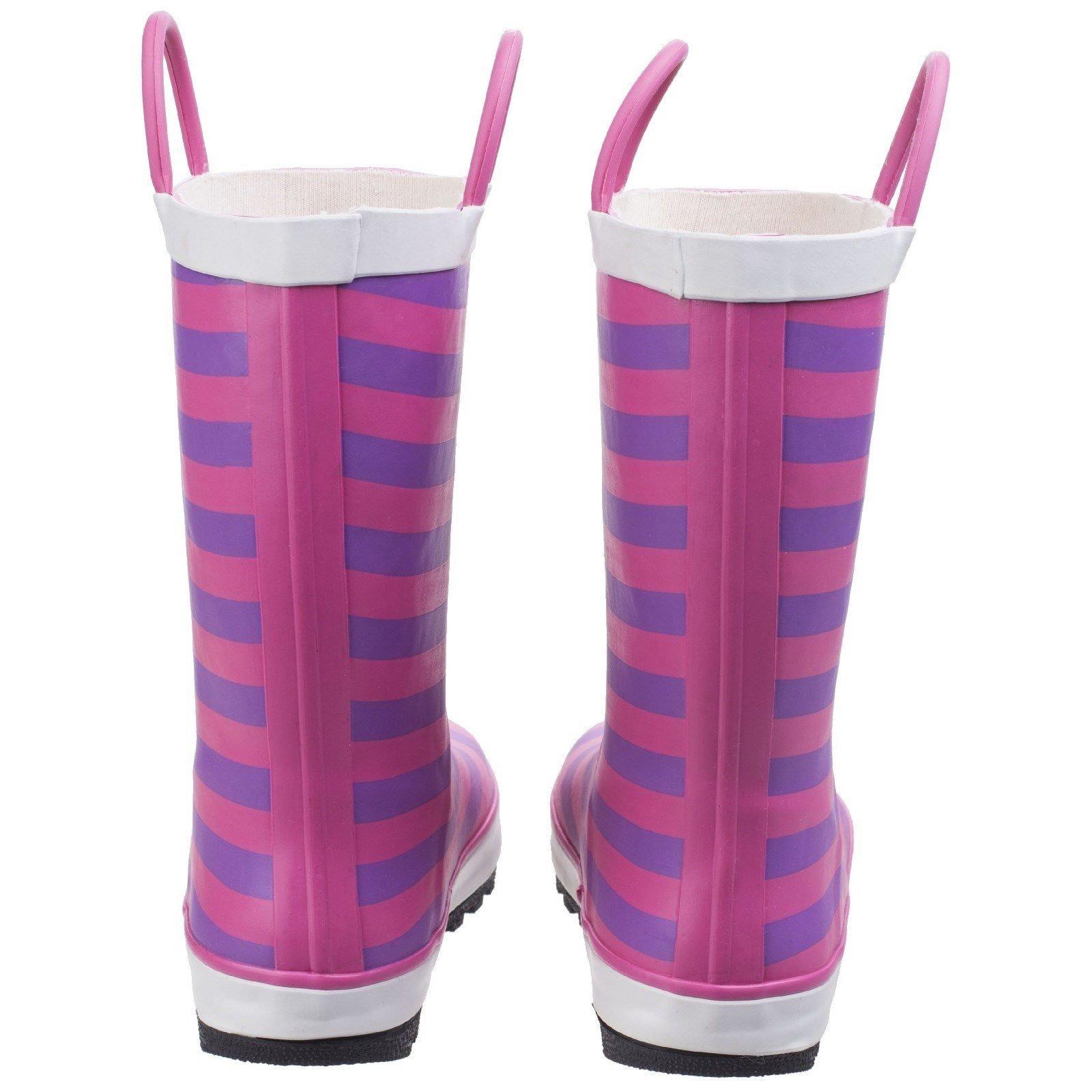 Pink - Cotswold - Captain Childrens Stripy Wellies - 4