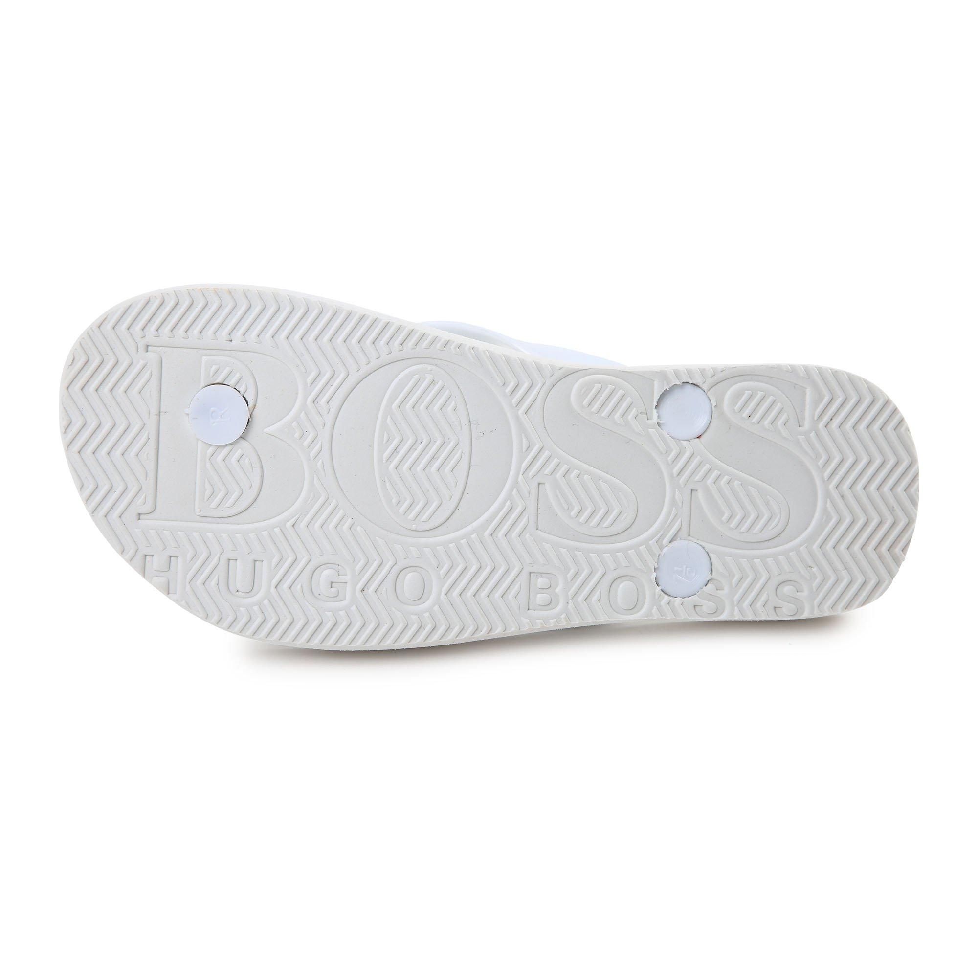 White - Boss - Kids Sandals, Flexible Sole Flip Flops - 3