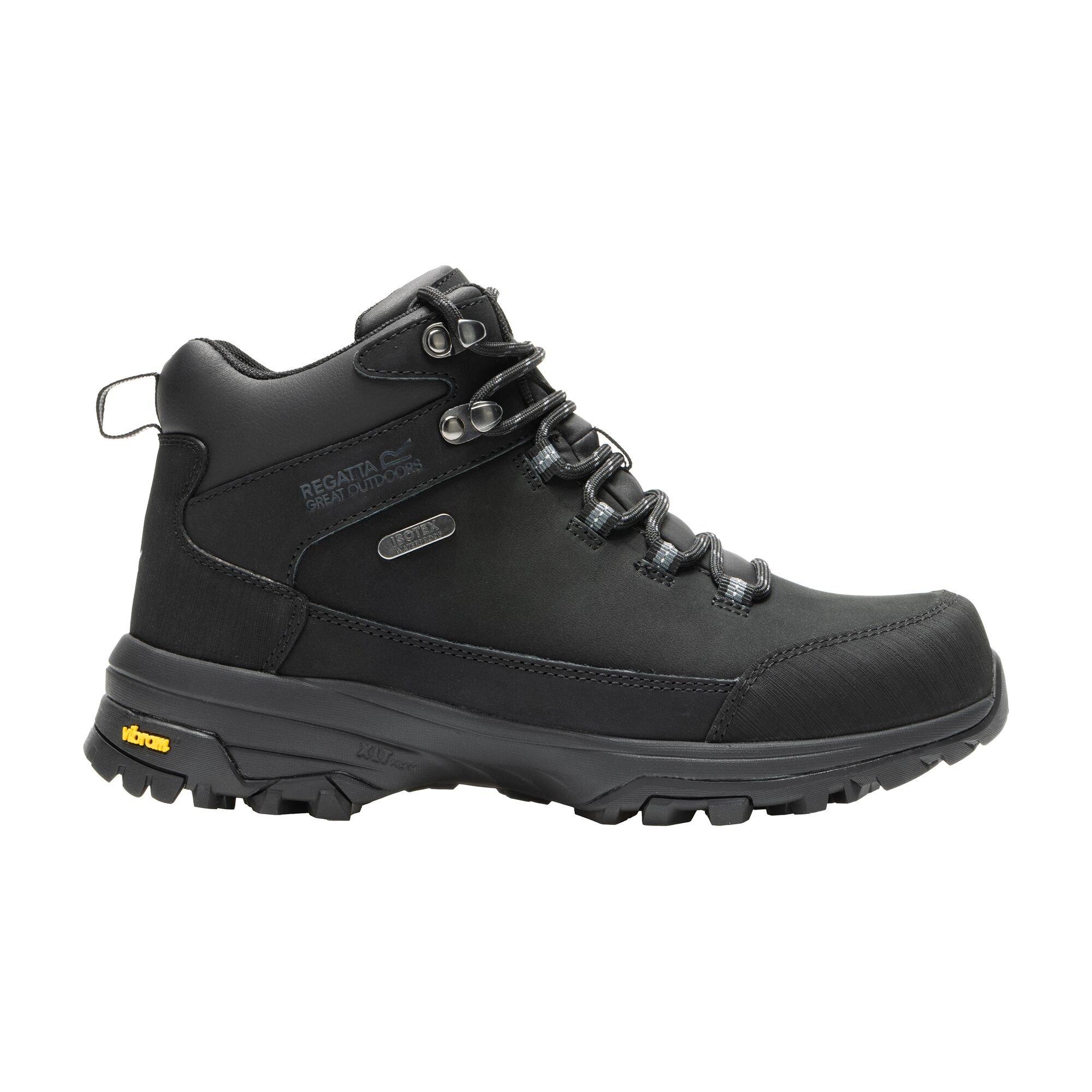 Black - Regatta - Womens Burrell Leather Waterproof Walking Boots - 1