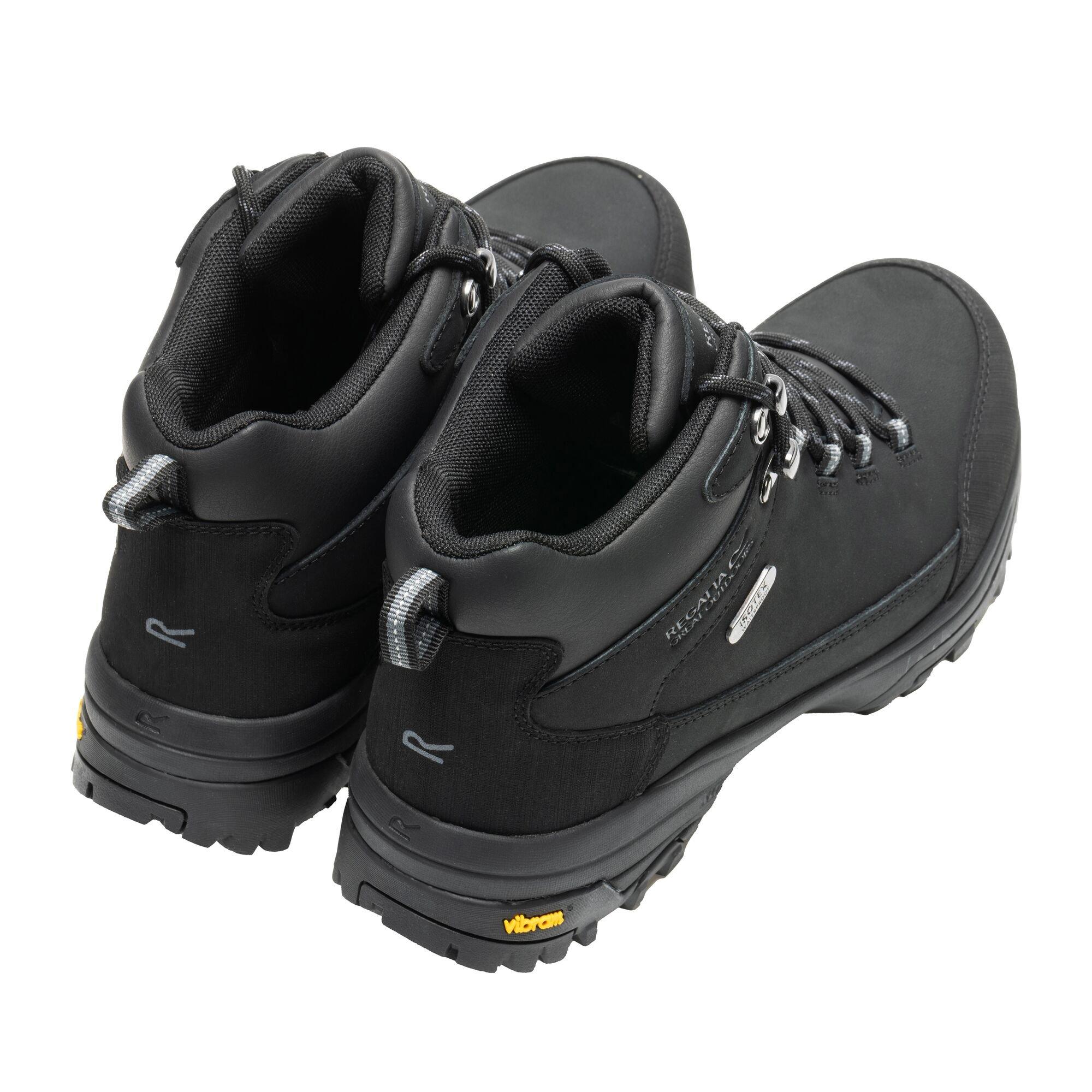 Black - Regatta - Womens Burrell Leather Waterproof Walking Boots - 2
