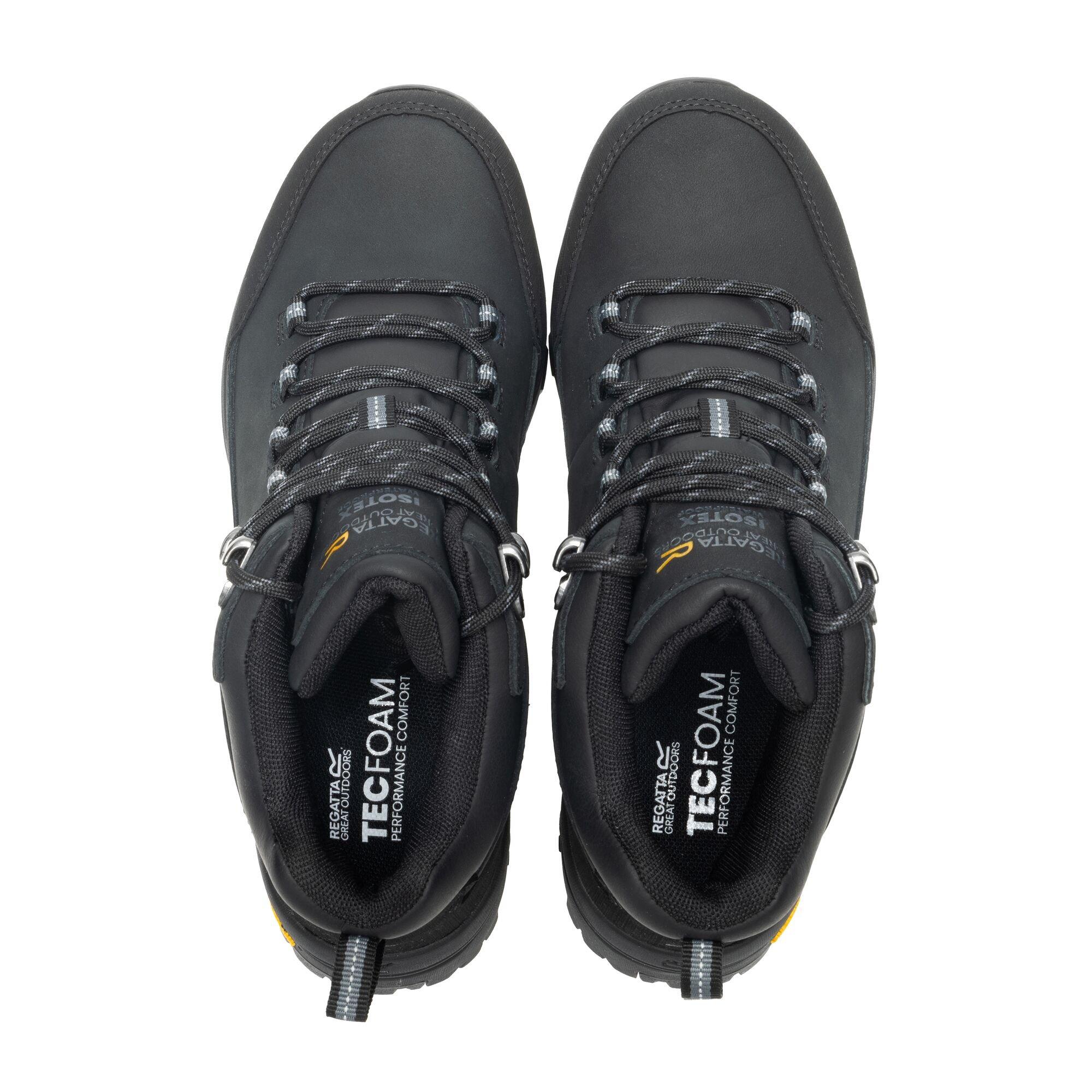 Black - Regatta - Womens Burrell Leather Waterproof Walking Boots - 7