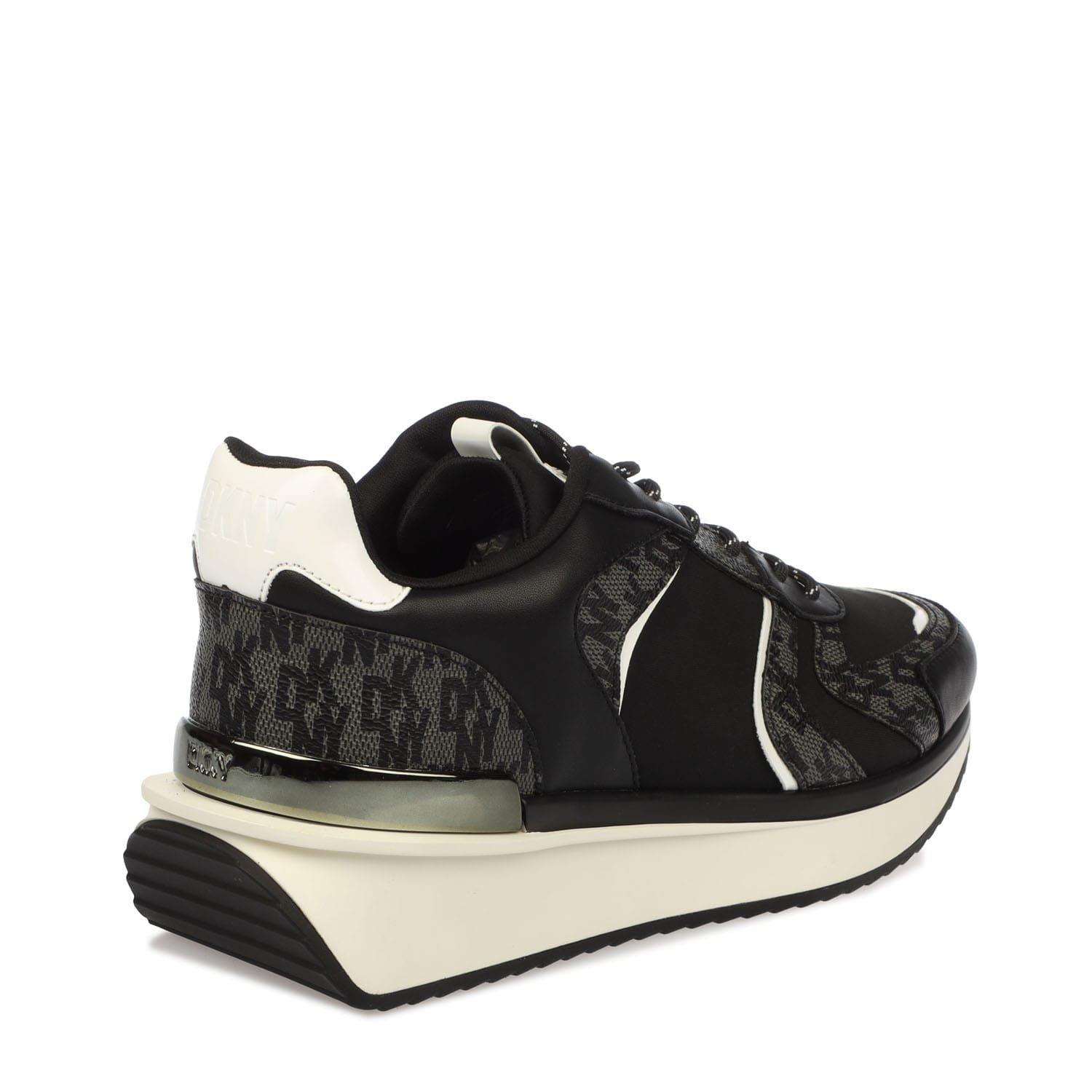 Black-White - DKNY - Amity Lace Up Trainers - 3