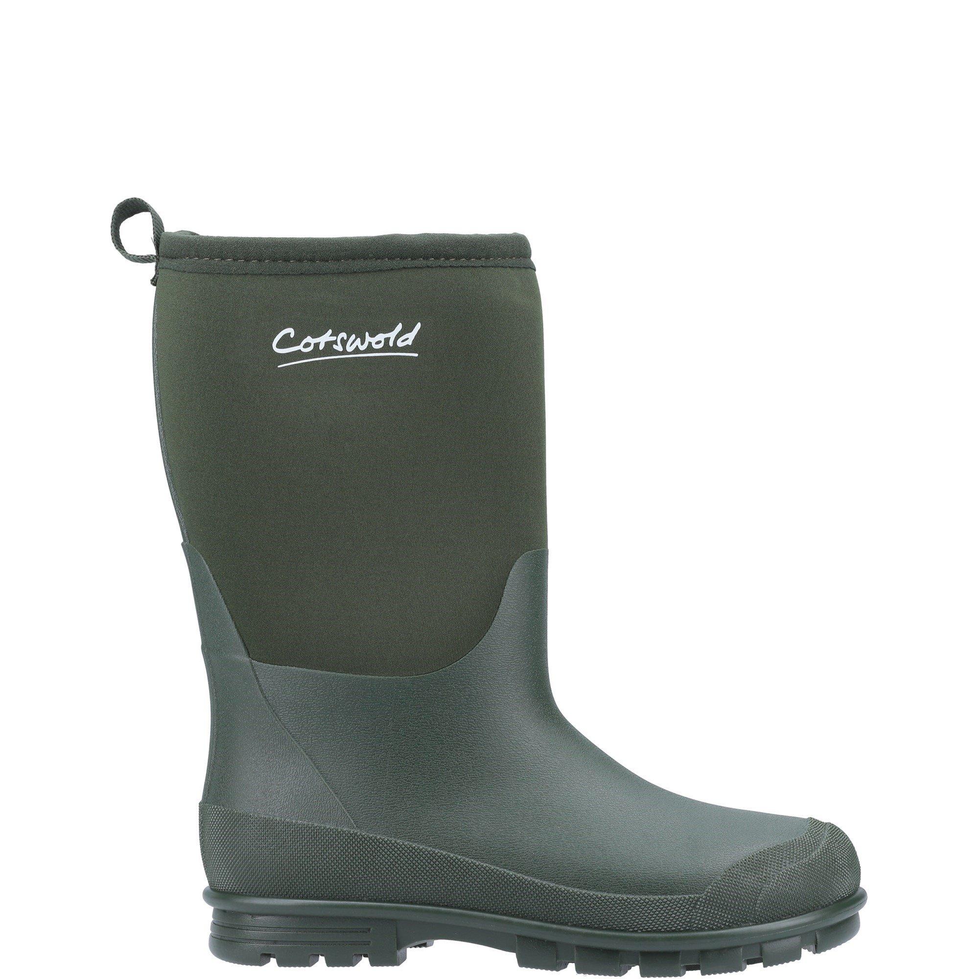 Cotswold Boys Hilly Neoprene Childrens Wellington Boot - Green - UK10 EU28