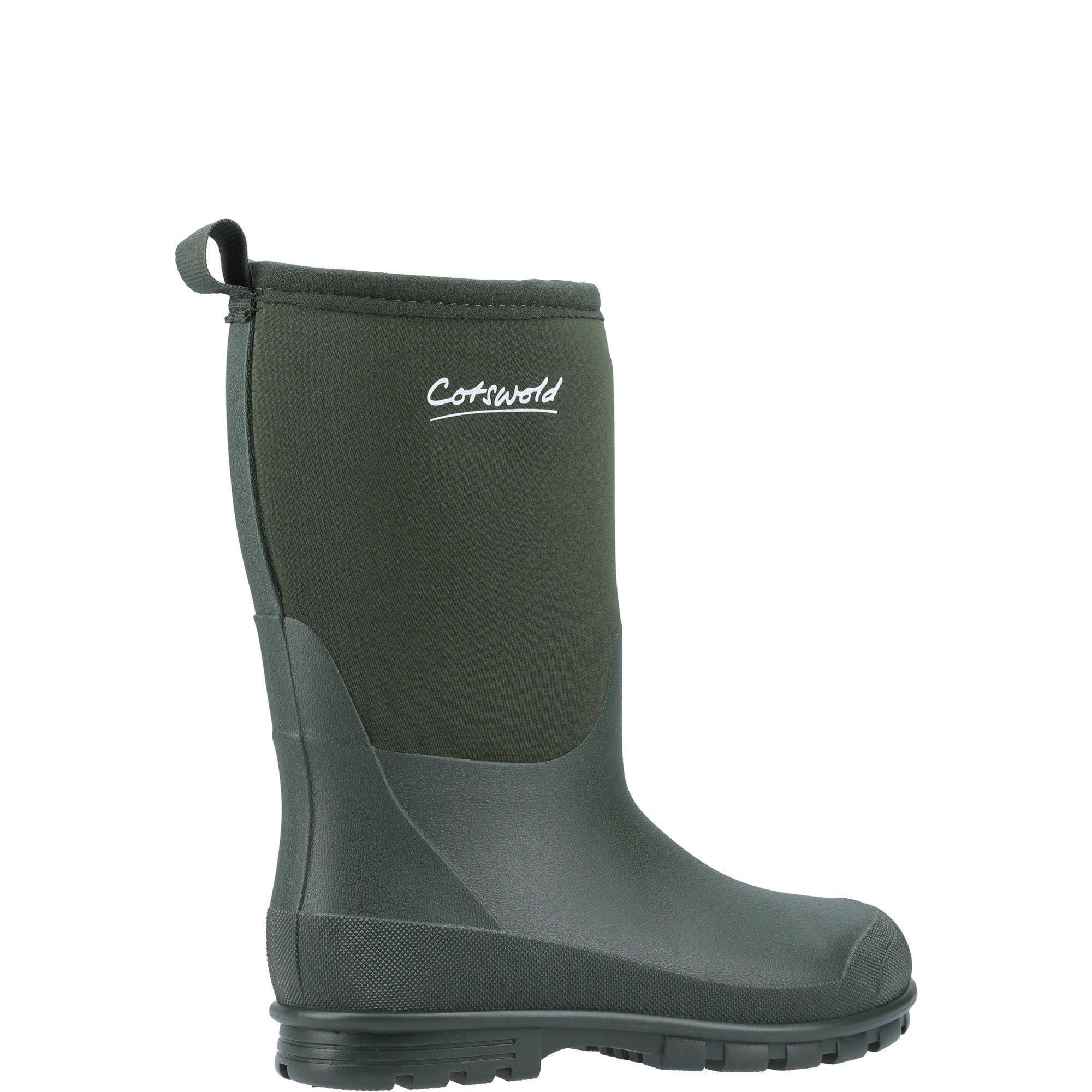 Green - Cotswold - Hilly Neoprene Childrens Wellington Boot - 3