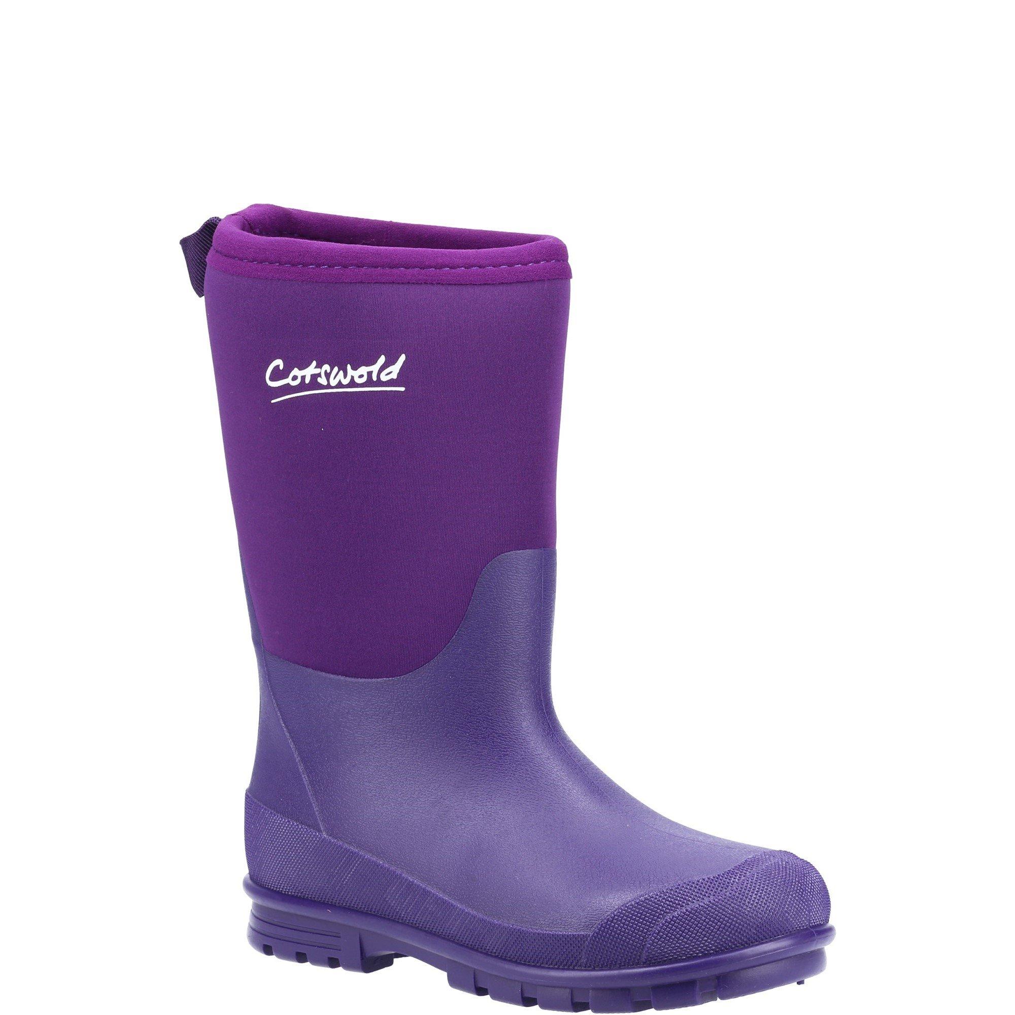 Purple - Cotswold - Hilly Neoprene Childrens Wellington Boot - 2